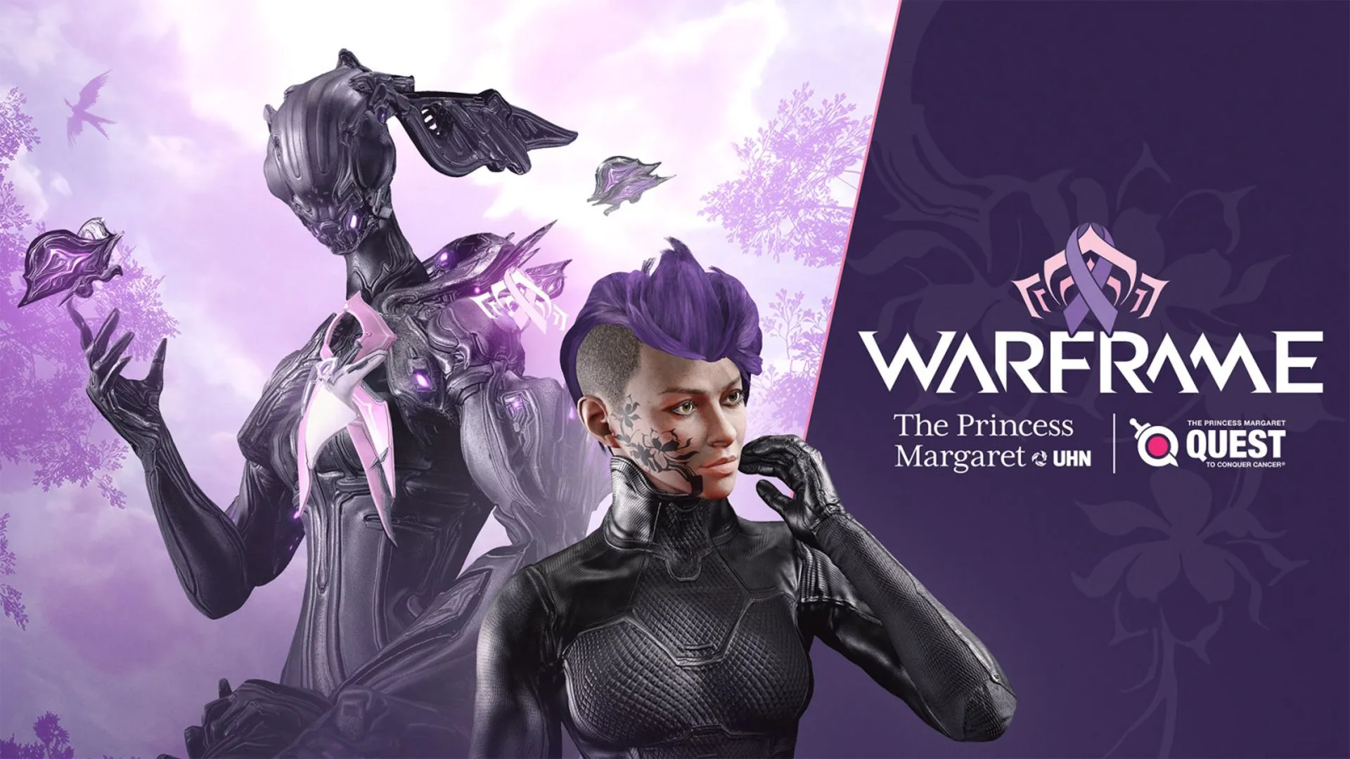 Banner Chiến dịch QTCC 2024 trong Warframe, với hình ảnh logo và khẩu hiệu ý nghĩa