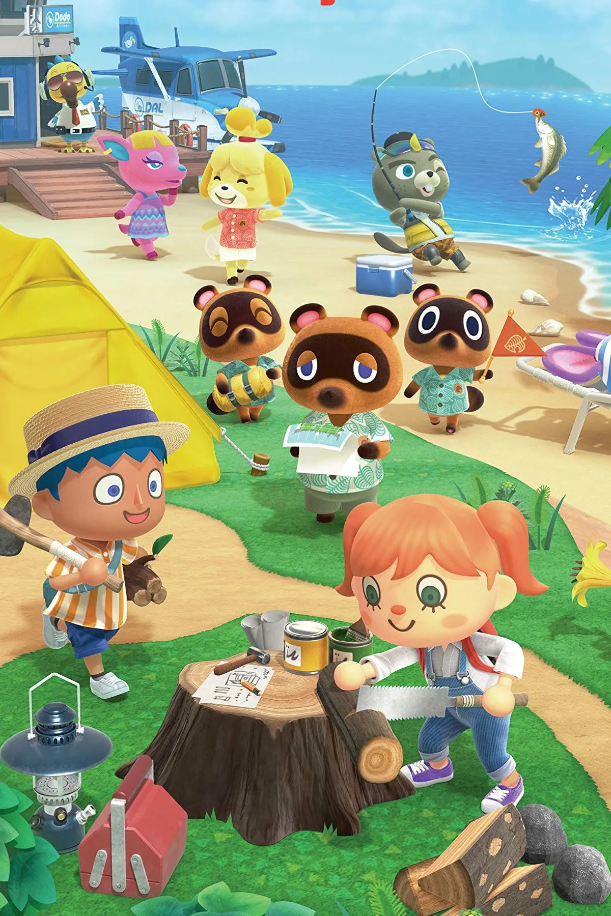 Bìa game Animal Crossing: New Horizons, một hòn đảo xanh mướt nơi game thủ có thể tự do xây dựng và thư giãn.