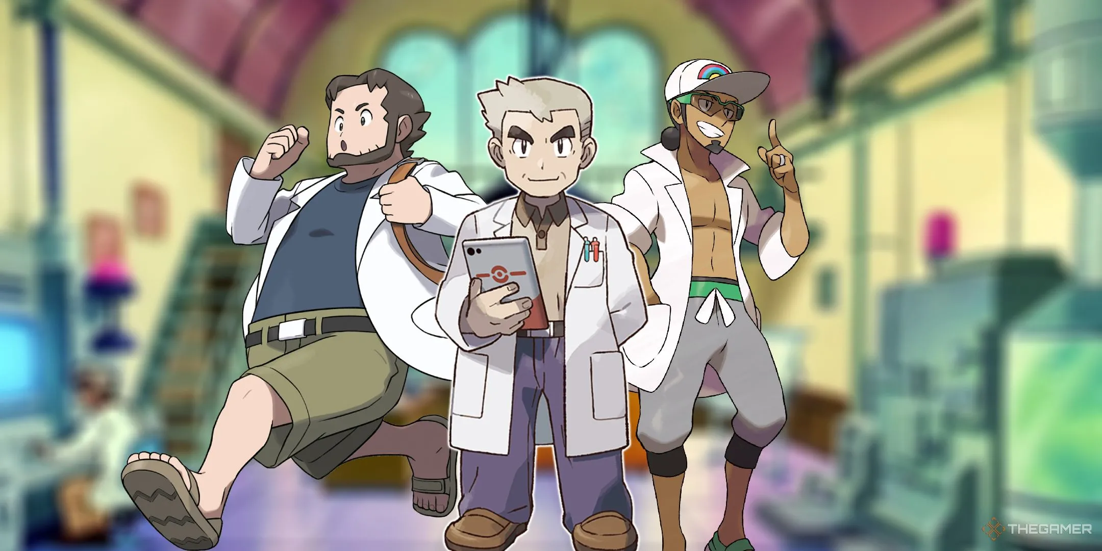Bộ sưu tập các Giáo sư Pokémon từ các thế hệ game, biểu tượng của tri thức và niềm đam mê nghiên cứu Pokémon.