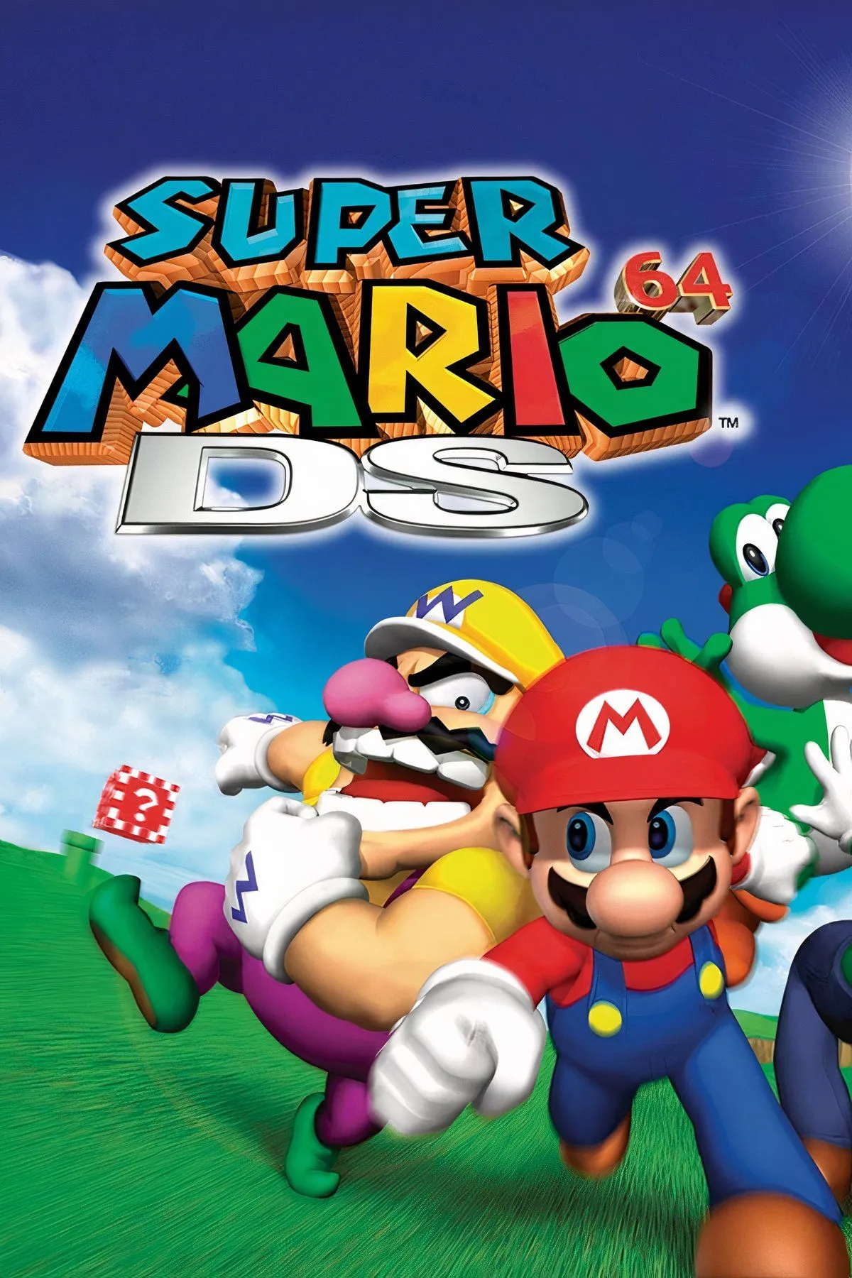 Bốn nhân vật chính Mario, Luigi, Yoshi và Wario trong Super Mario 64 DS, minh họa sự bổ sung nhân vật vào bản làm lại.