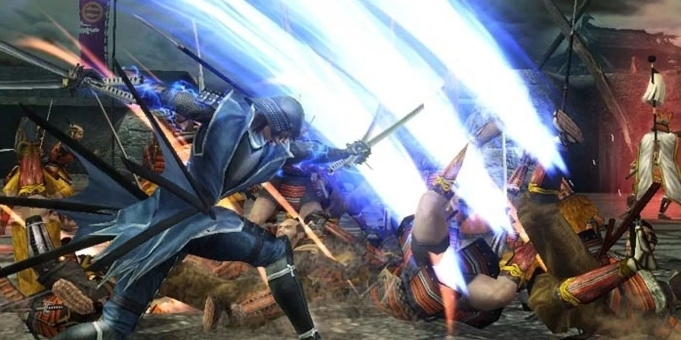 Cảnh chiến đấu kịch tính của hai võ sĩ trong tựa game hành động Sengoku Basara 4