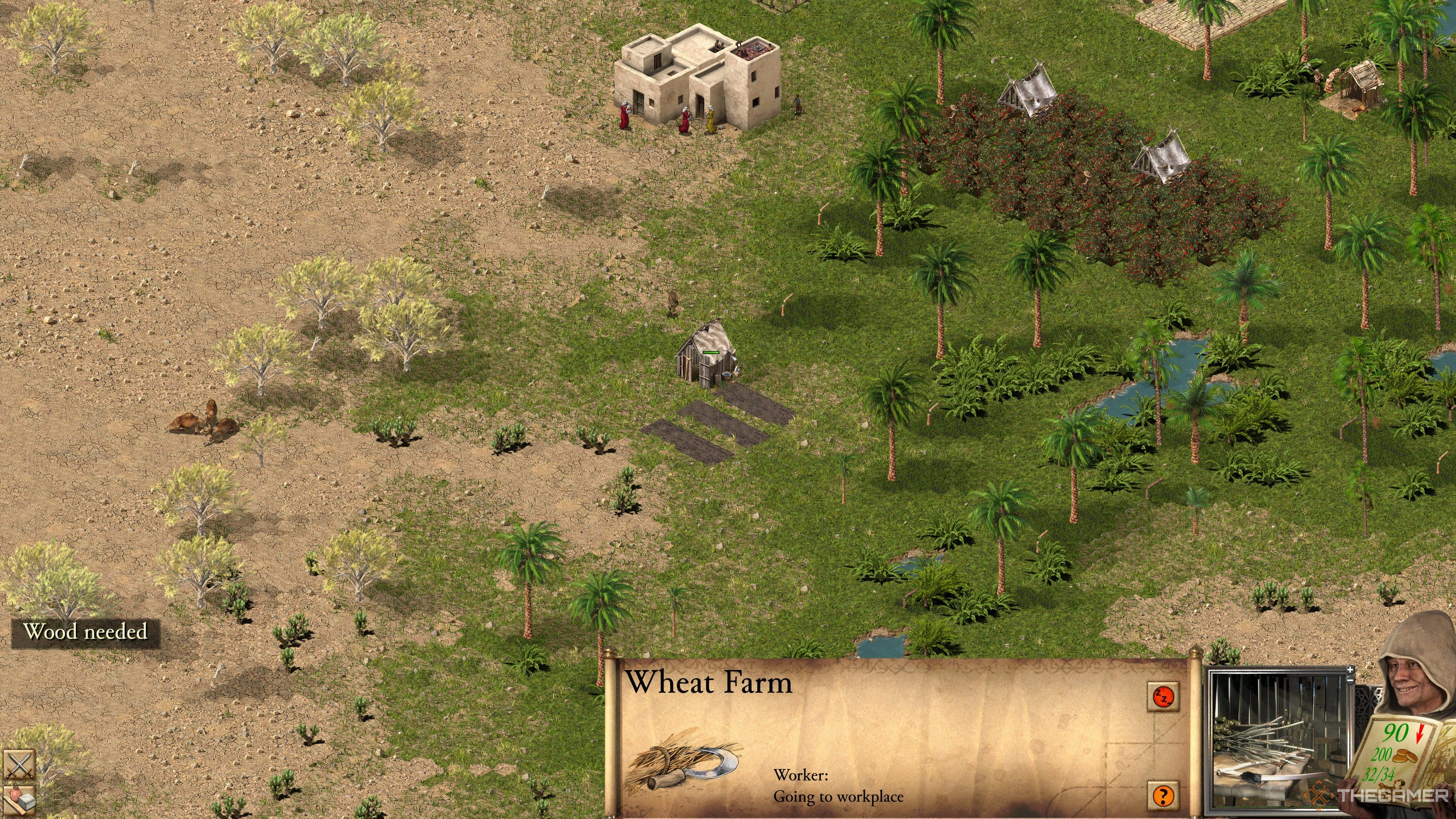 Cánh đồng lúa mì rộng lớn, nền tảng cho chuỗi sản xuất bánh mì hiệu quả trong Stronghold Crusader.
