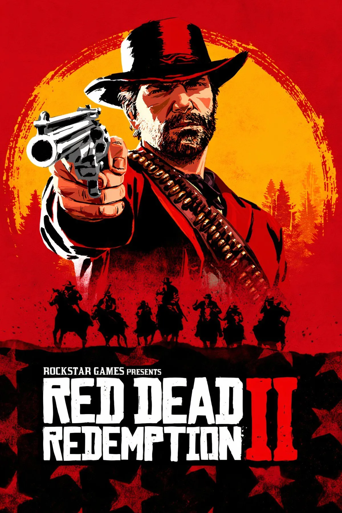 Cao bồi Arthur Morgan cưỡi ngựa trong khung cảnh miền Viễn Tây rộng lớn của game Red Dead Redemption 2.