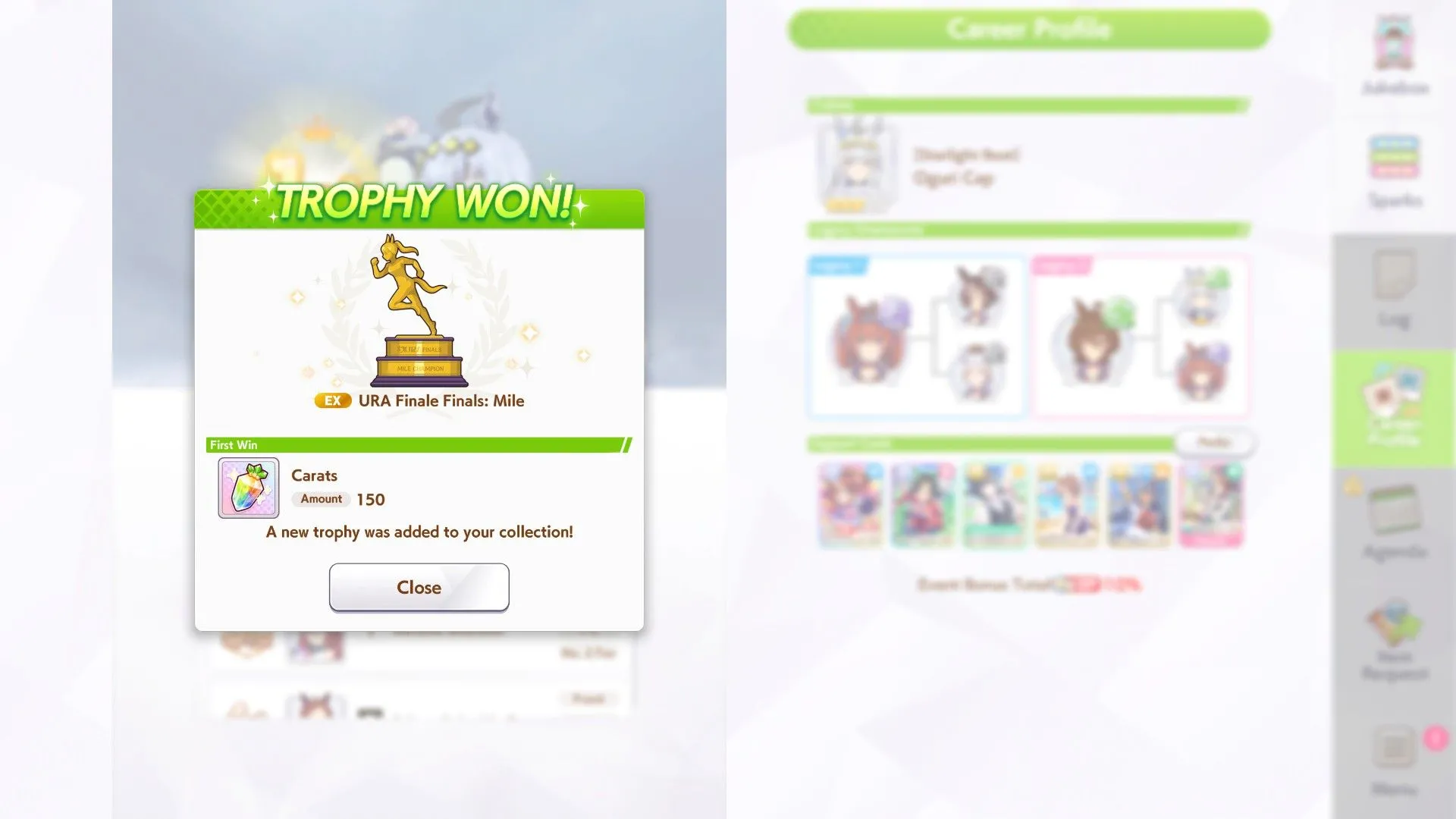 Cúp vàng URA Finals trong Umamusume Pretty Derby, biểu tượng của chiến thắng đỉnh cao