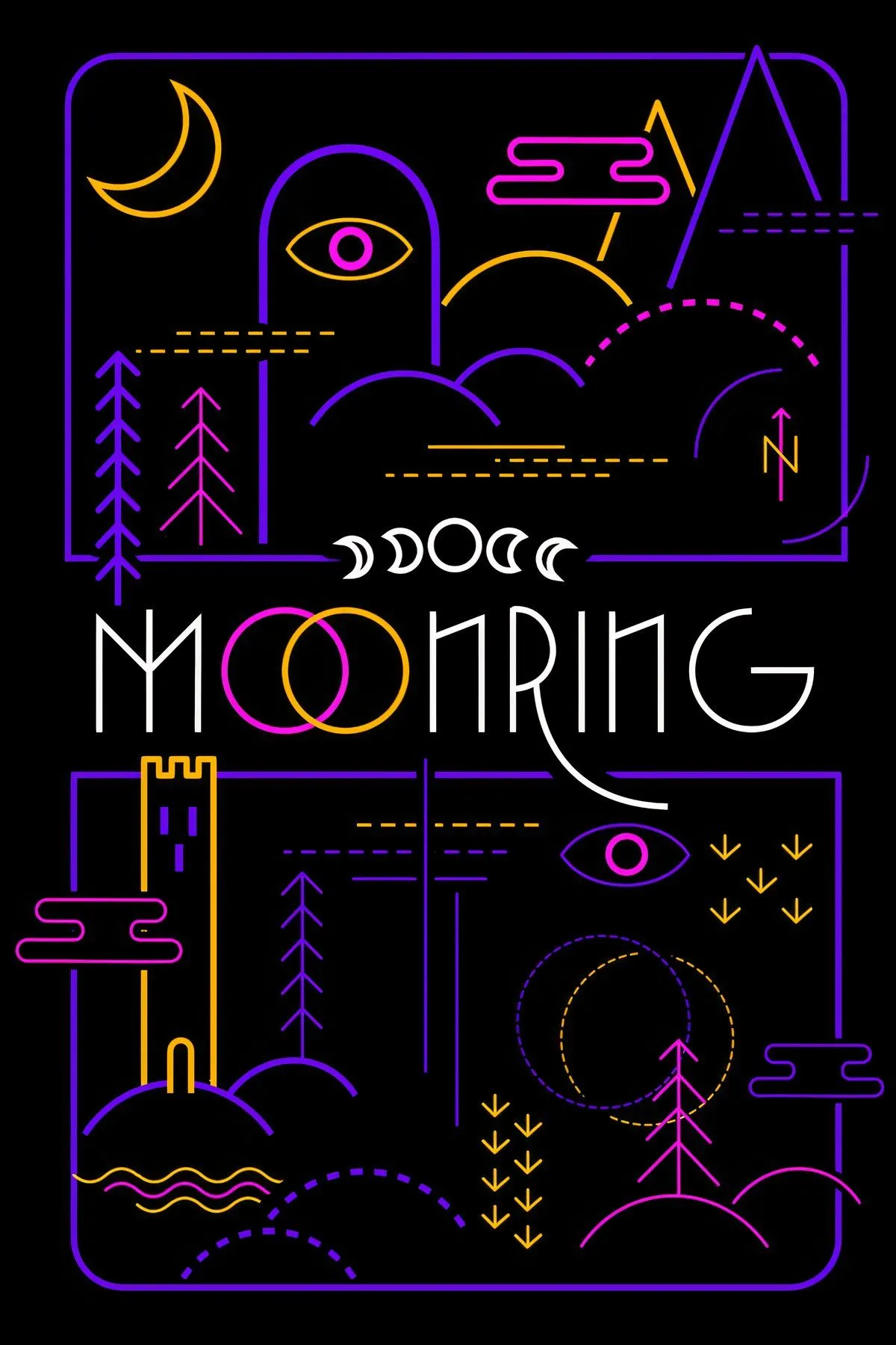Giao diện retro của game nhập vai roguelike Moonring, với thế giới huyền bí để khám phá.