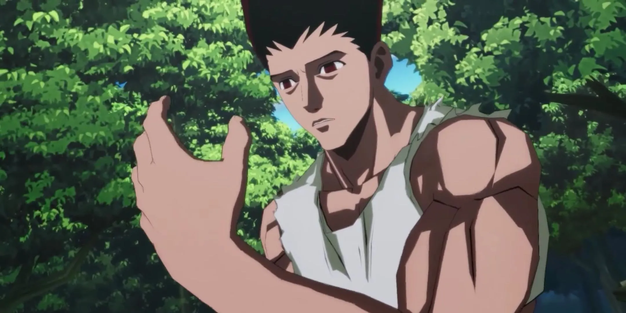 Gon Freecss trong trạng thái Jajanken mạnh mẽ trong Hunter x Hunter: Nen x Impact, thể hiện đồ họa nhân vật chi tiết của game.