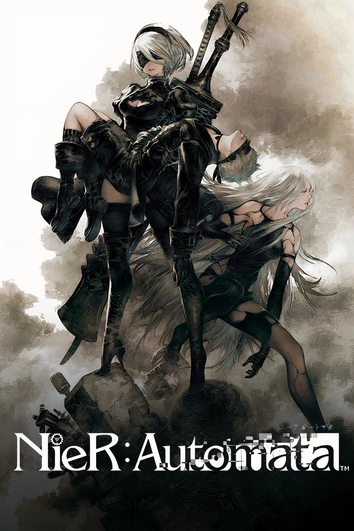 Hình ảnh 2B và 9S trong tựa game hành động nhập vai Nier: Automata, nổi tiếng với cốt truyện sâu sắc và nhiều kết thúc
