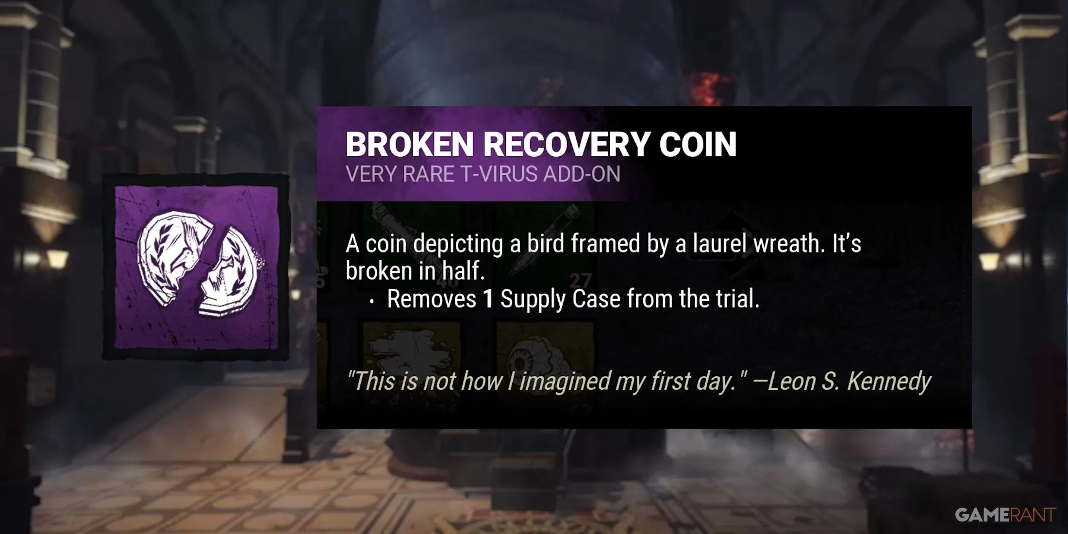 Hình ảnh Add-on Broken Recovery Coin của Nemesis trong Dead by Daylight