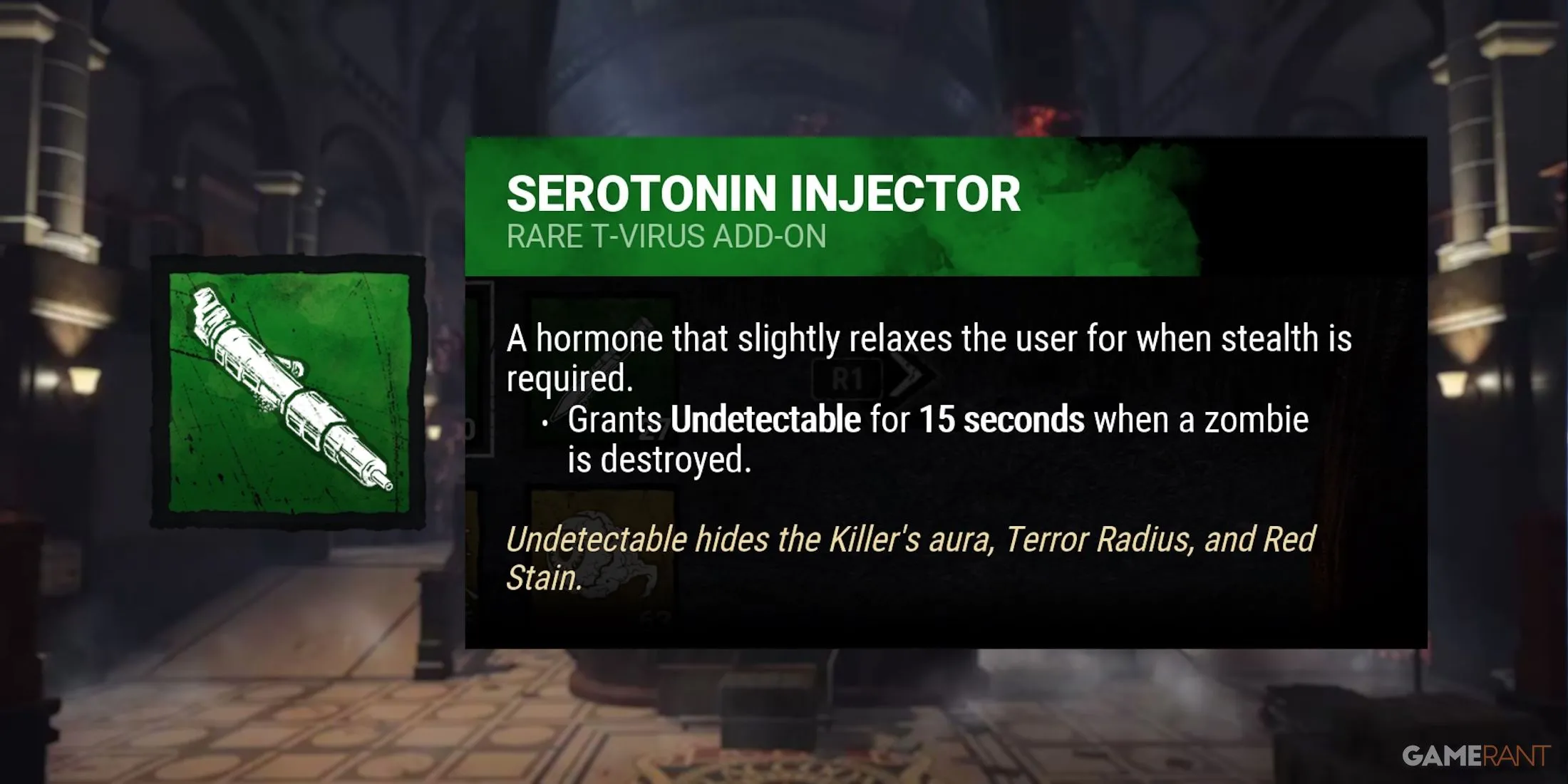 Hình ảnh Add-on Serotonin Injector của Nemesis trong Dead by Daylight
