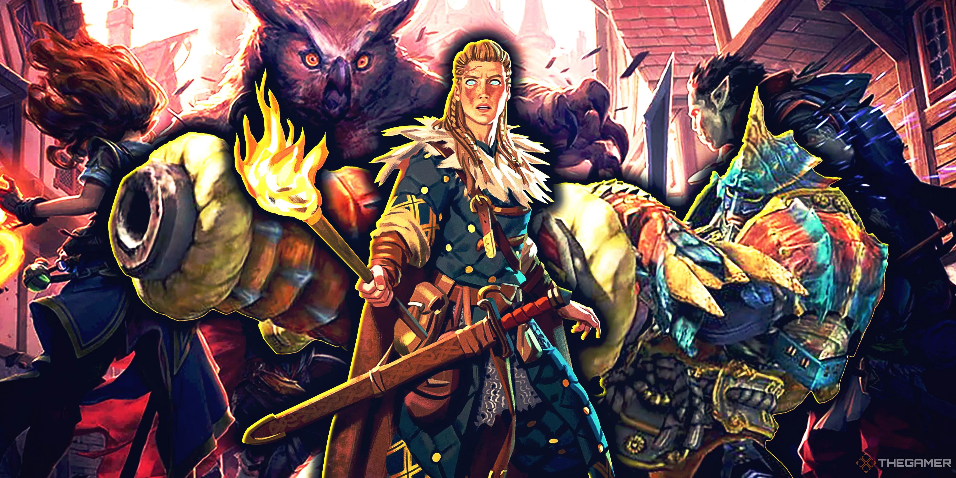 Hình ảnh các tựa game nhập vai nổi tiếng như Monster Hunter, Pathfinder và Valheim, tượng trưng cho những cuộc phiêu lưu dài hơi.