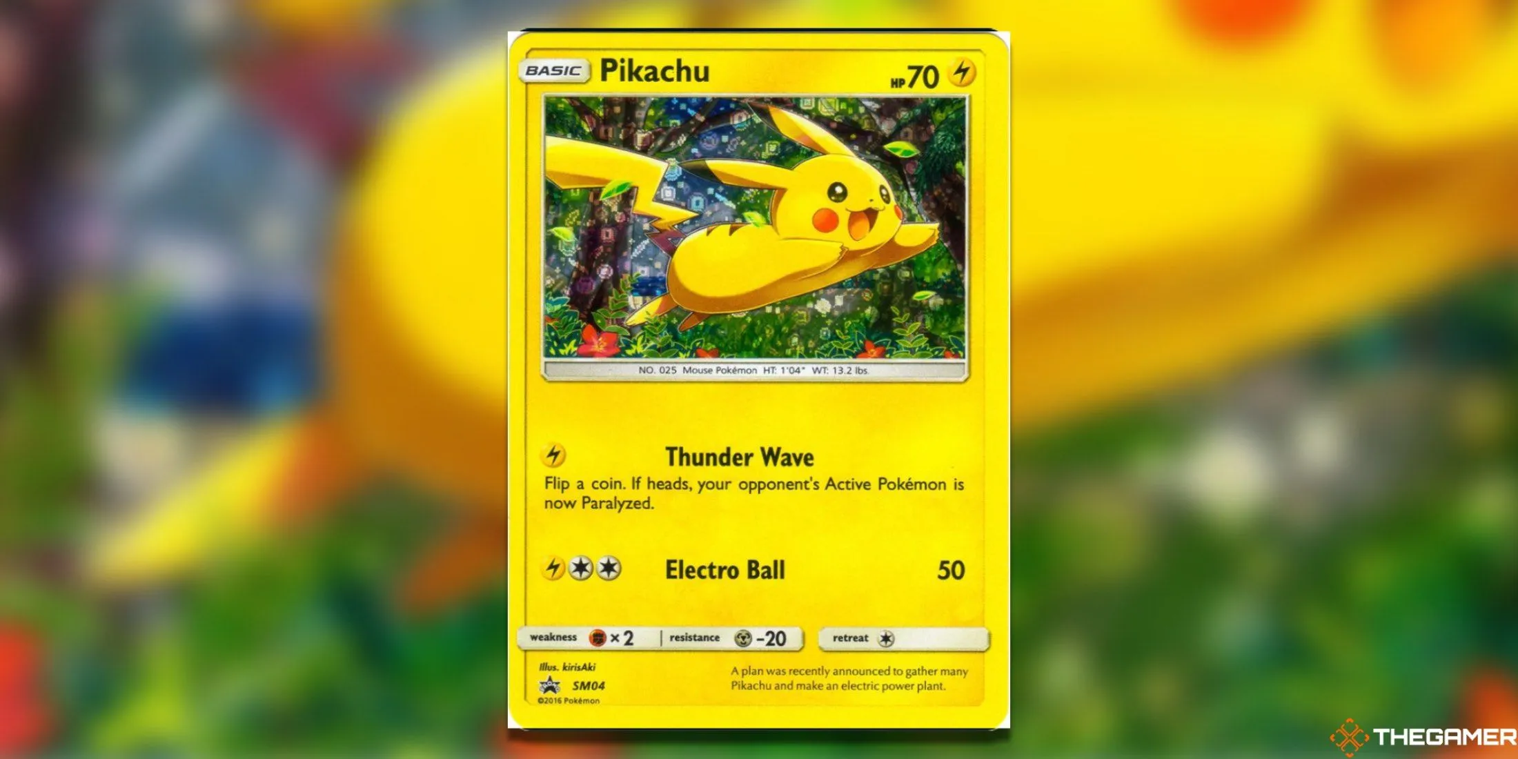 Hình ảnh thẻ bài Pokemon TCG Pikachu SM04 từ sự kiện General Mills.