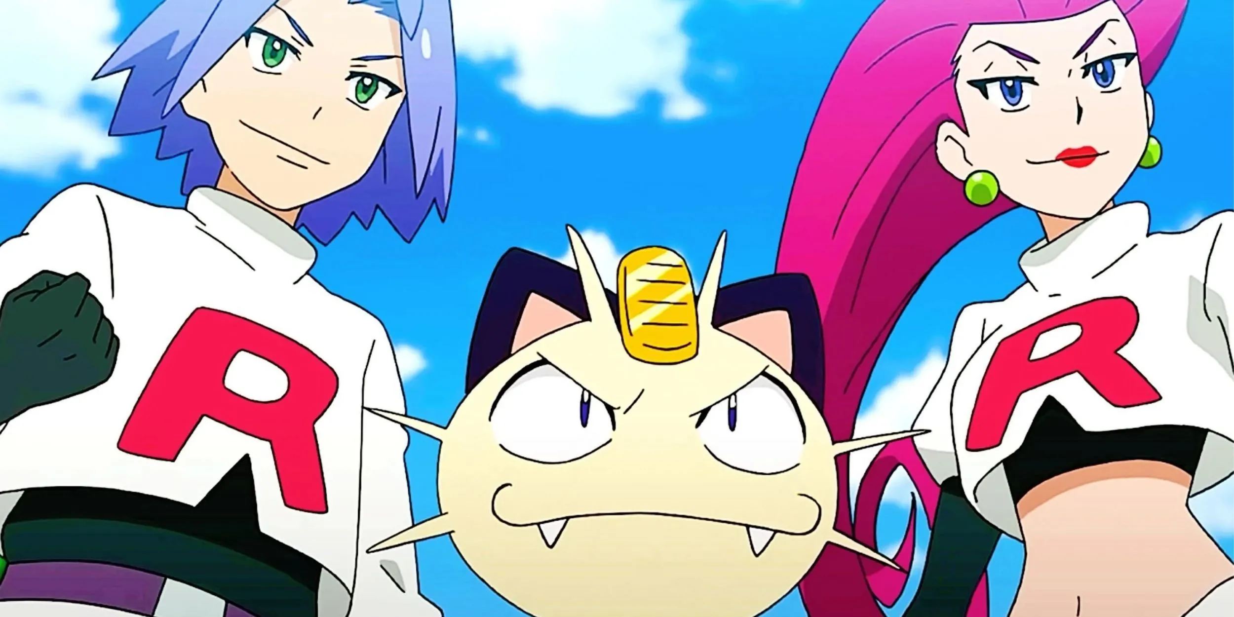 Jessie, James và Meowth của Team Rocket trong anime Pokemon