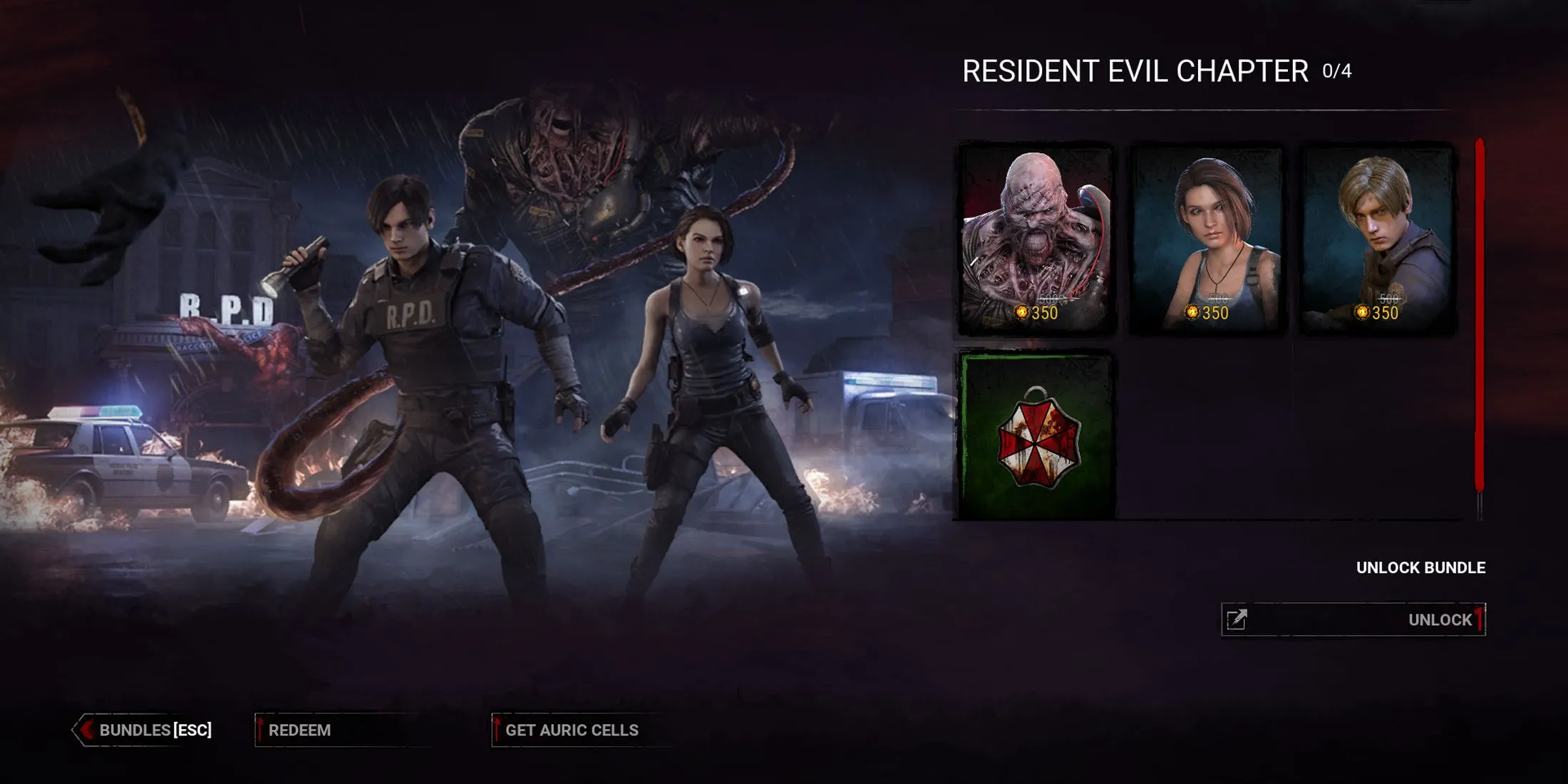 Killer Nemesis từ Chapter Resident Evil của Dead by Daylight