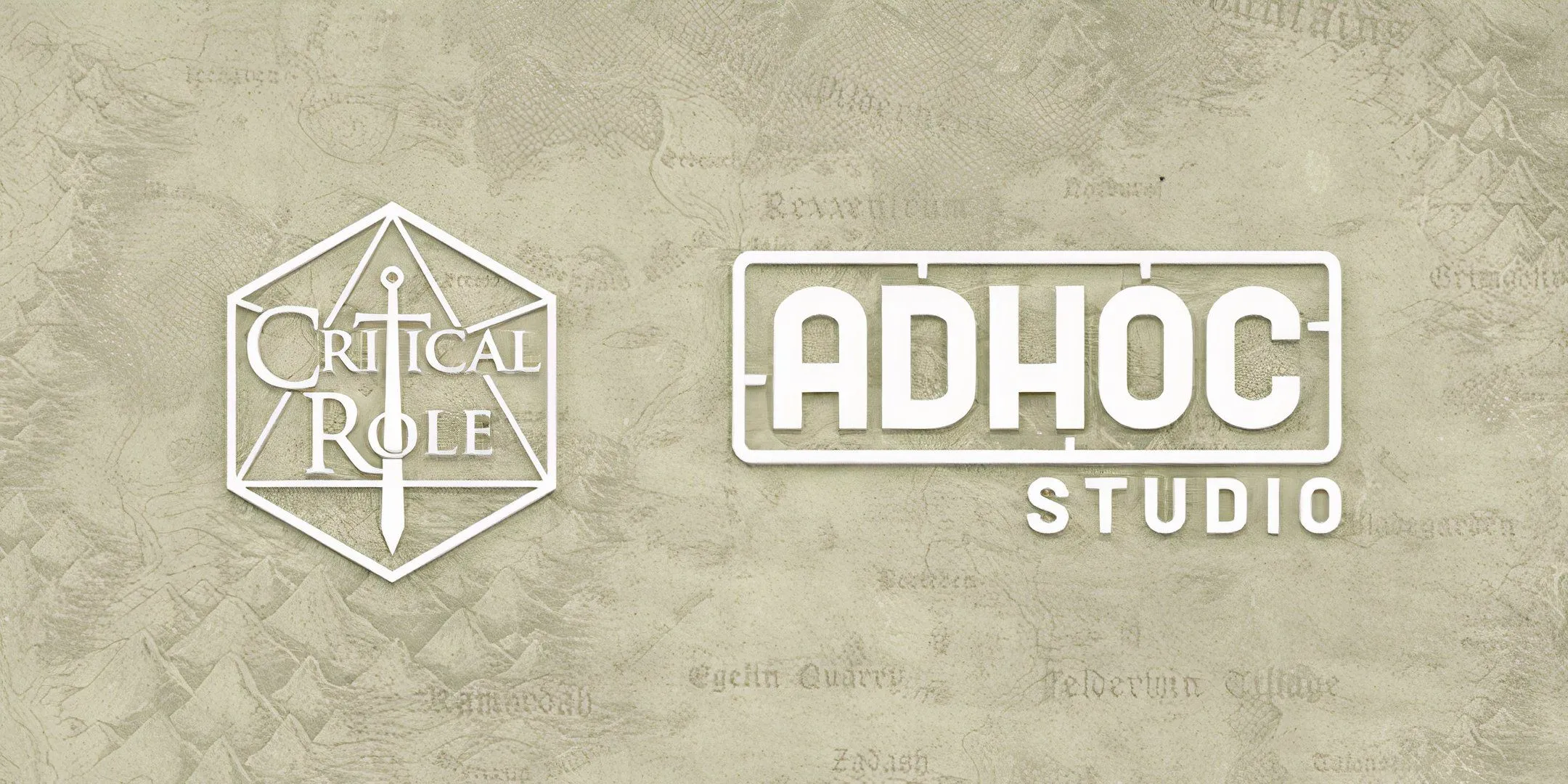 Logo của Critical Role và AdHoc Studio đặt cạnh nhau, biểu tượng cho sự hợp tác phát triển game Exandria