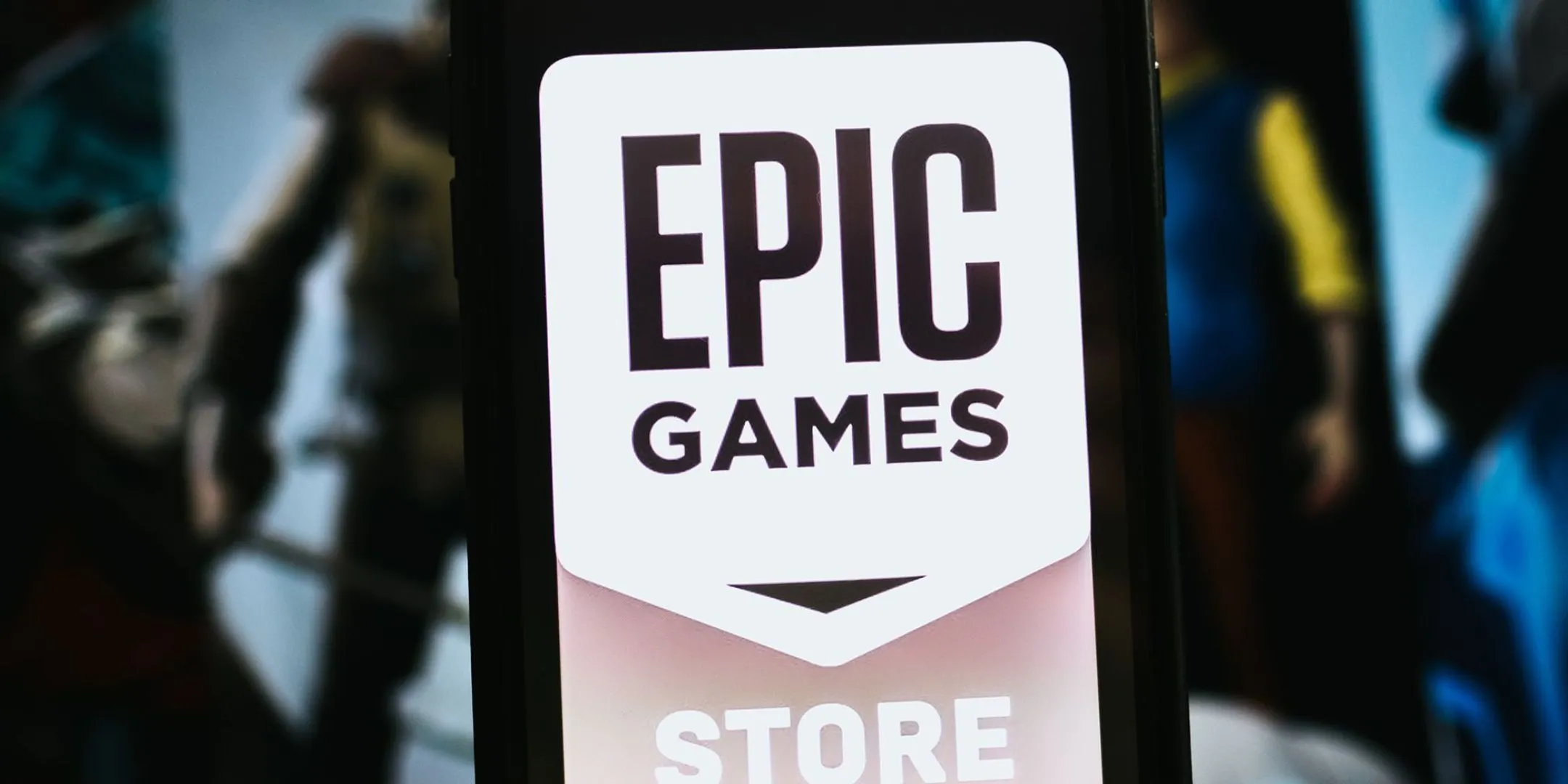 Logo Epic Games Store trên điện thoại, gợi ý game sắp ra mắt.
