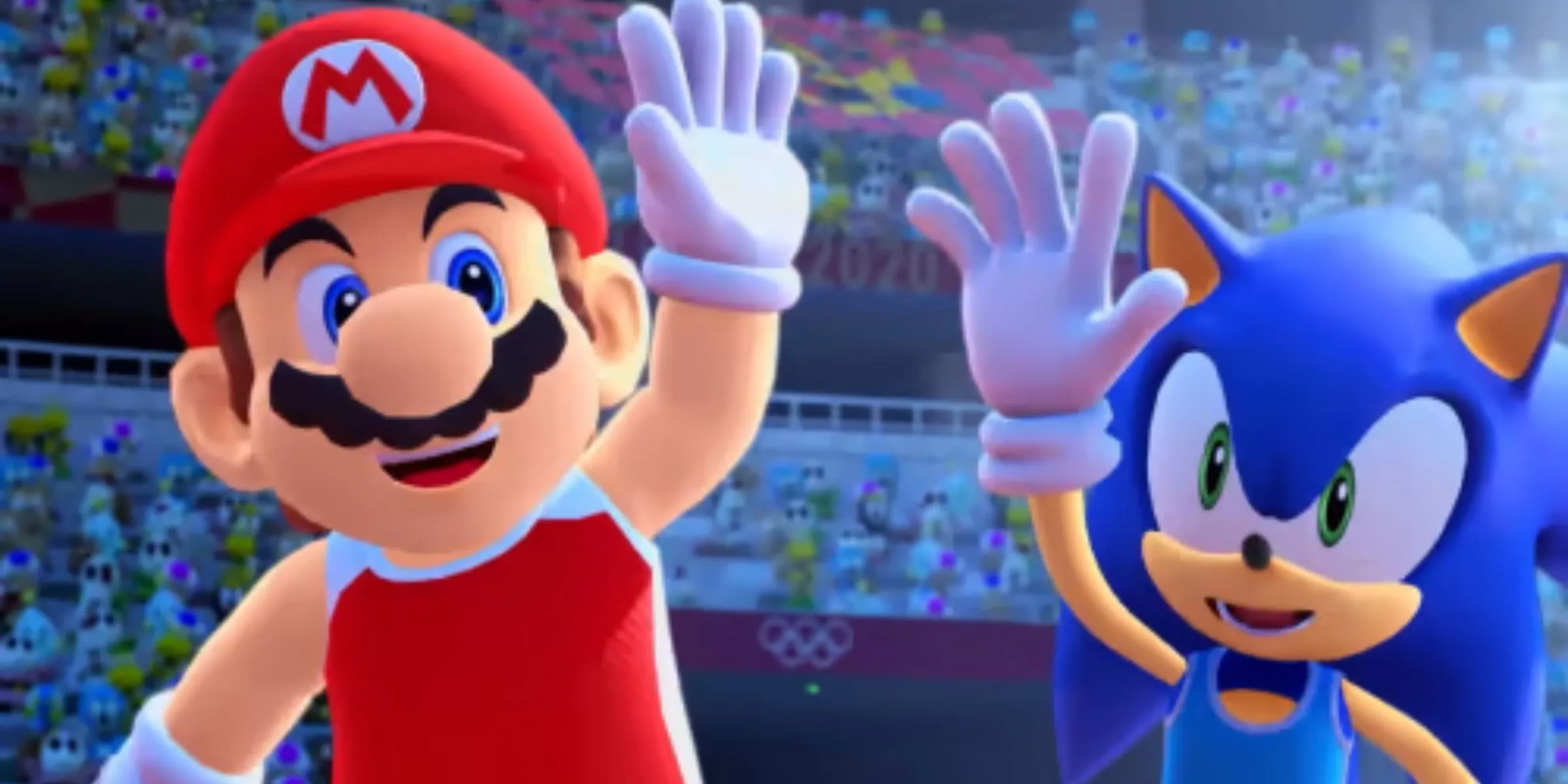 Mario và Sonic vẫy chào người hâm mộ tại sự kiện Olympic Games Tokyo 2020, trước khi kế hoạch crossover đa vũ trụ bị hủy bỏ