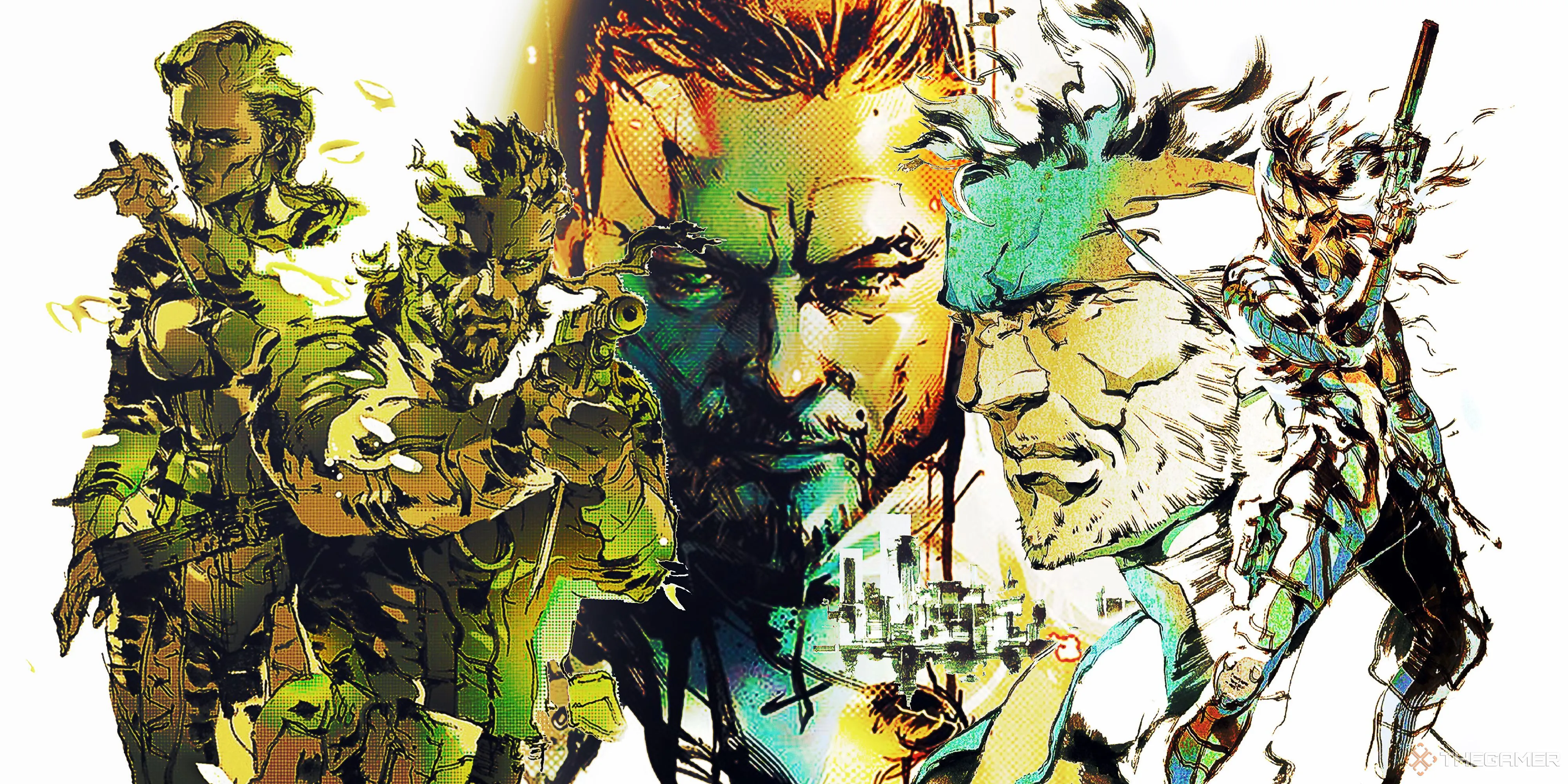 Nghệ thuật của Yoji Shinkawa từ Metal Gear Solid 1, 3 và Death Stranding, minh họa phong cách đồ họa của Hideo Kojima
