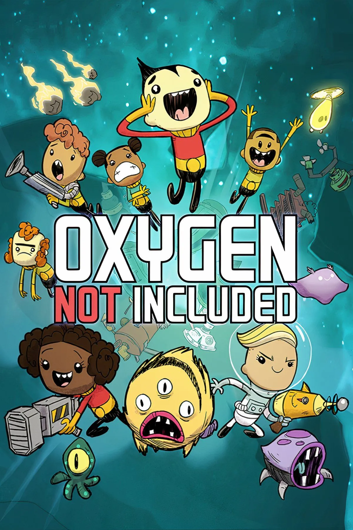 Những cư dân nhỏ bé đang làm việc trong hầm trú ẩn của game Oxygen Not Included