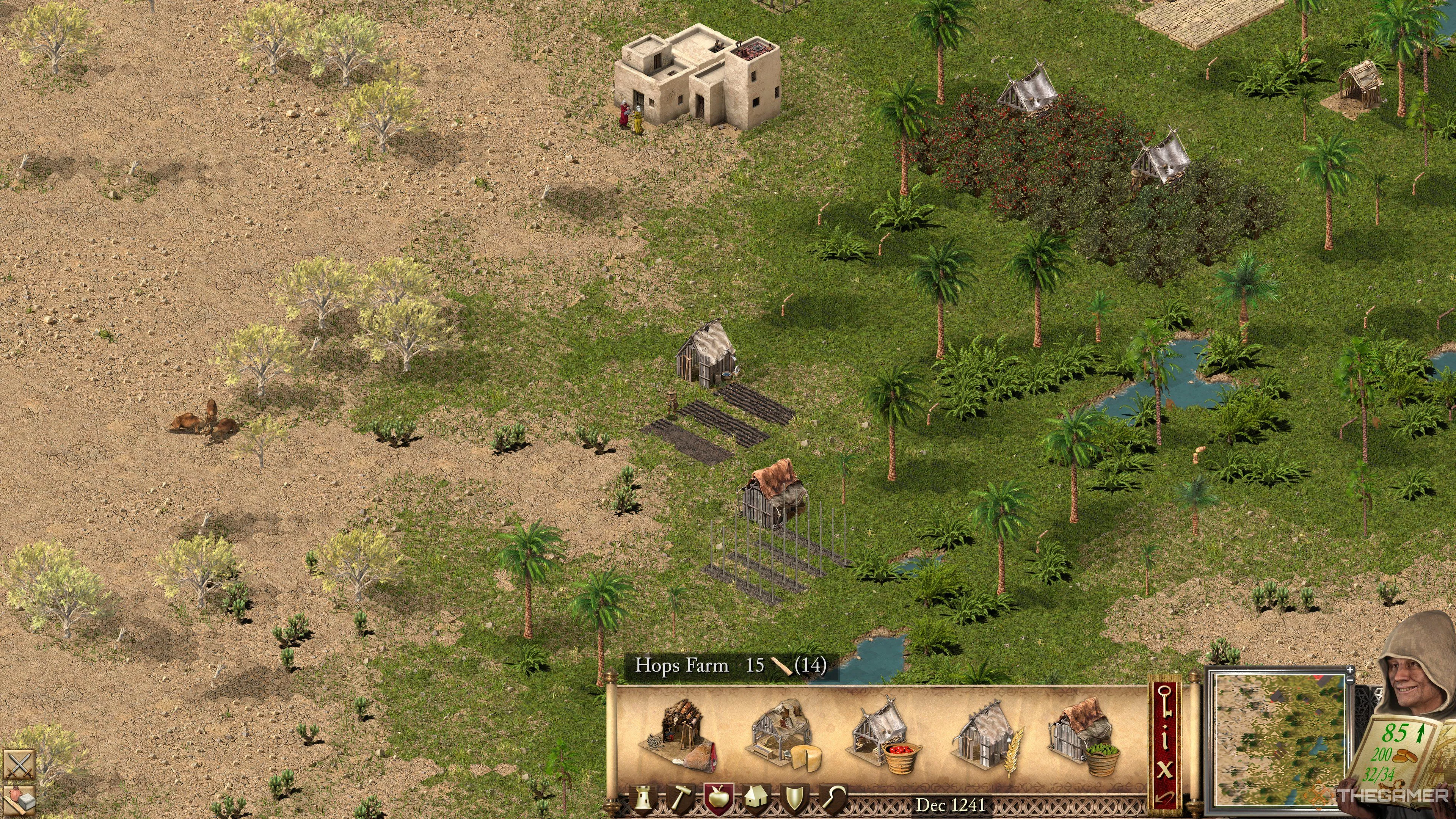 Nông trại hoa bia, khởi đầu cho chuỗi sản xuất bia giúp tăng sự hài lòng của dân làng Stronghold Crusader.