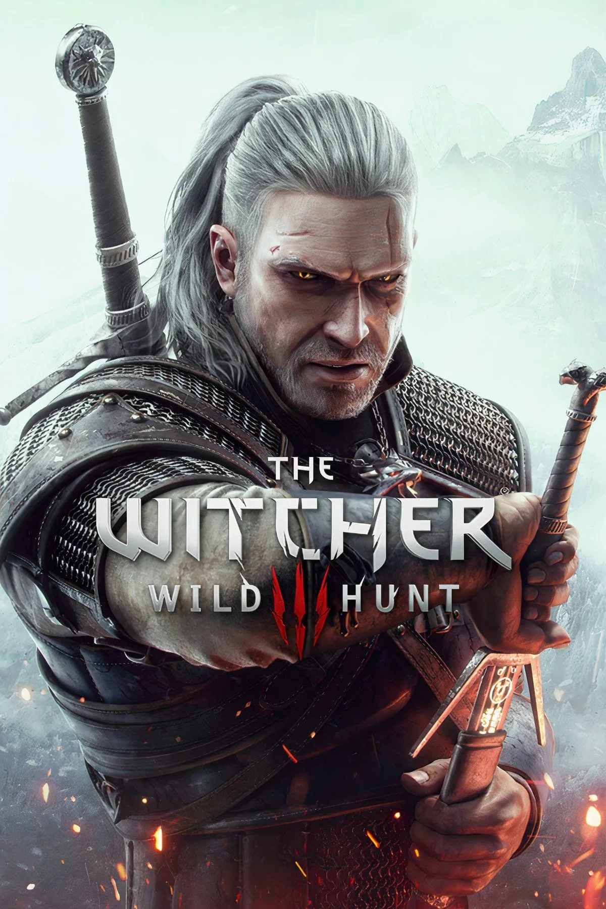 Pháp sư Geralt đang cưỡi ngựa Roach giữa khung cảnh Velen hoang dã trong The Witcher 3: Wild Hunt.