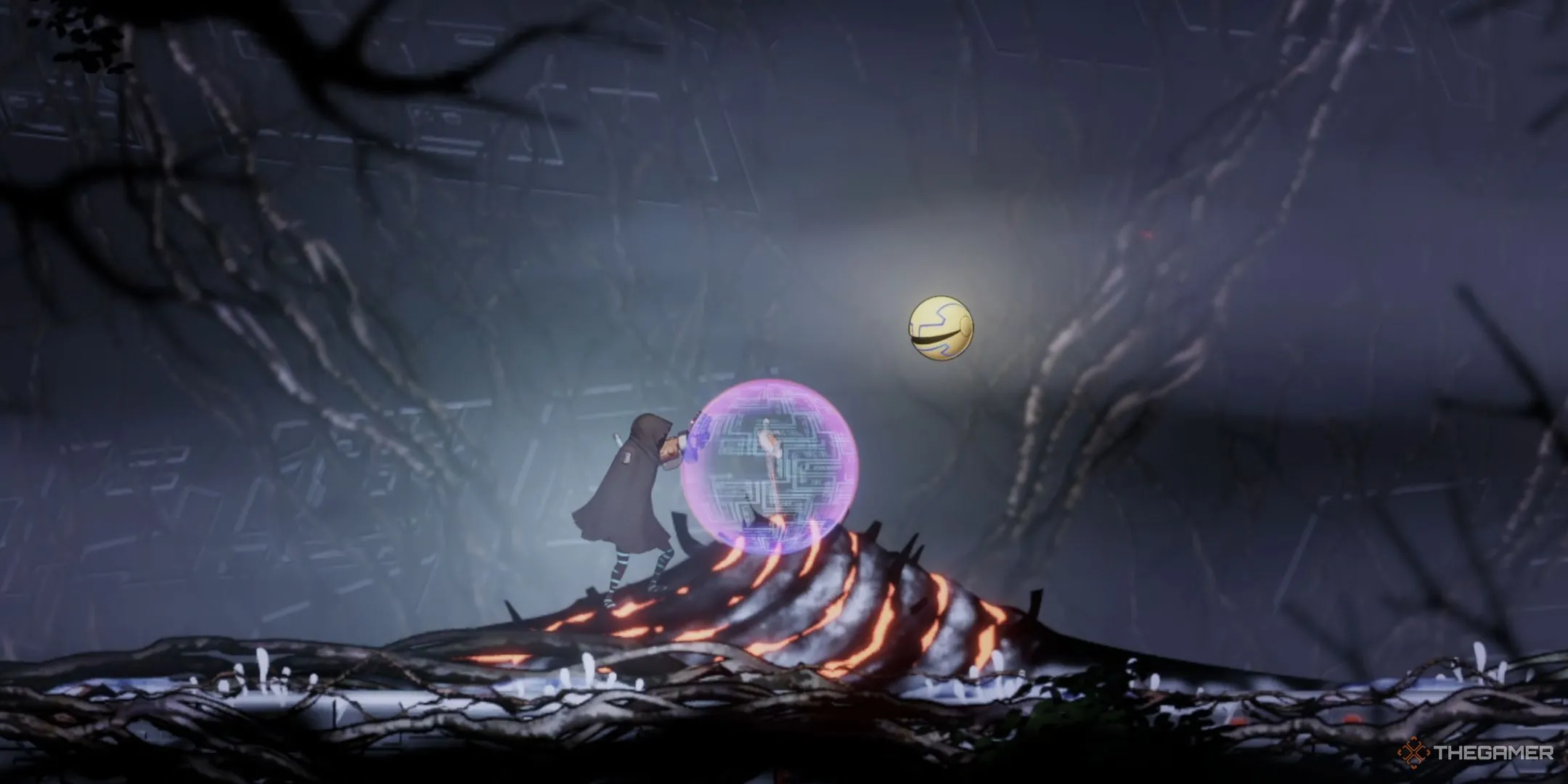 Shadow Labyrinth nhân vật chính rút kiếm chuẩn bị chiến đấu
