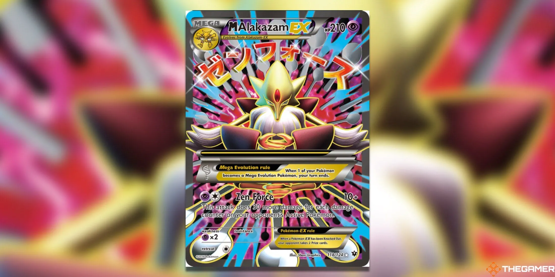 Thẻ bài Mega Alakazam huyền ảo từ bộ Fates Collide của Pokémon TCG