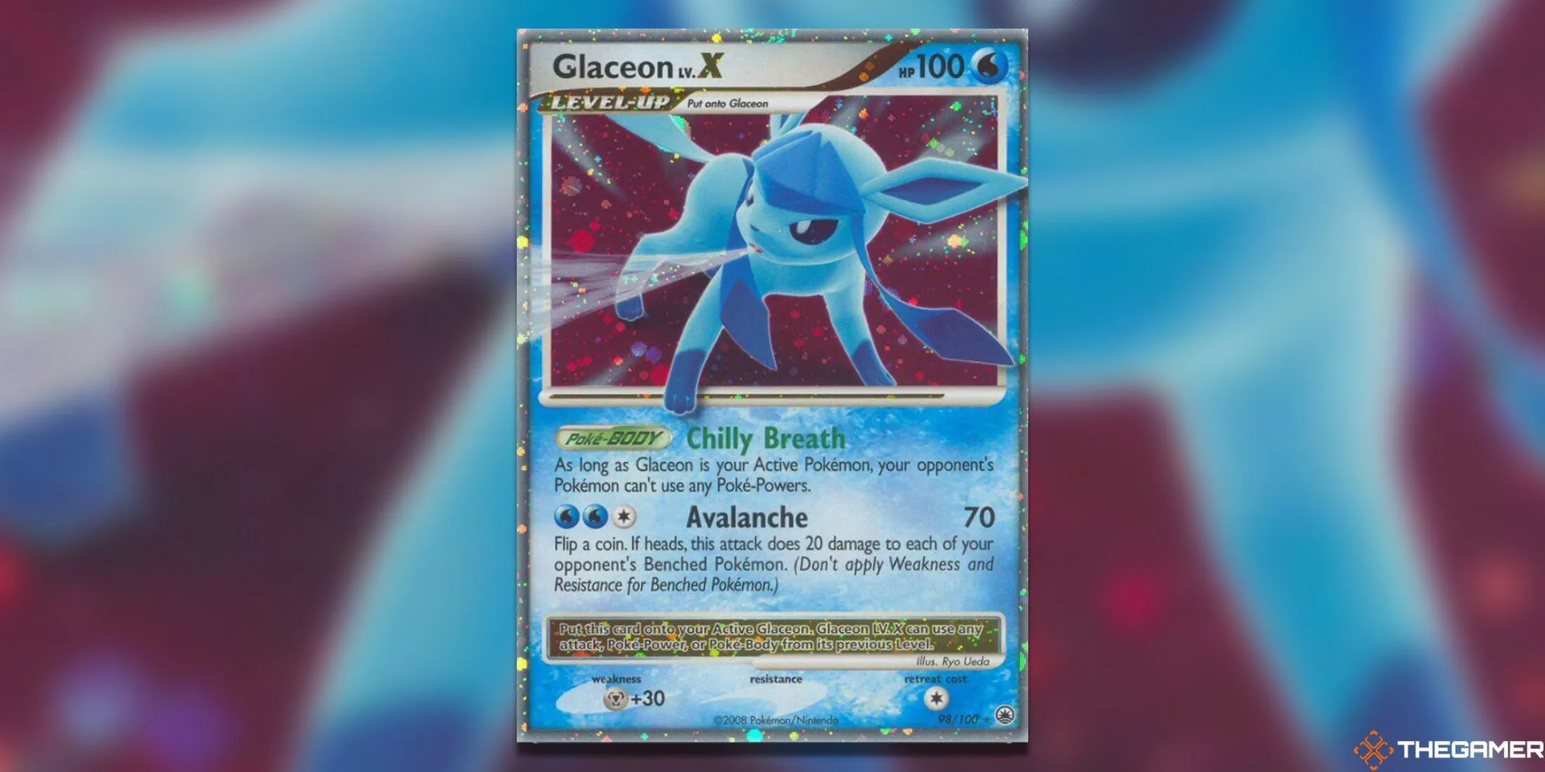 Thẻ bài Pokemon TCG Glaceon LV. X Ultra Rare từ set Majestic Dawn, thiết kế nghệ thuật băng giá và giá trị cao.