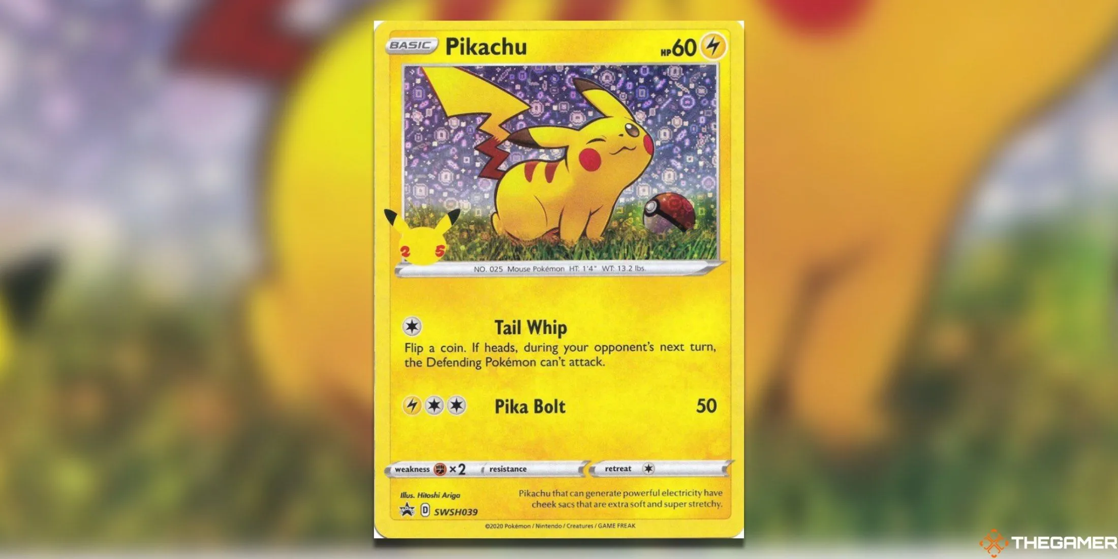 Thẻ bài Pokemon TCG Pikachu SWSH039 từ bộ General Mills promo.