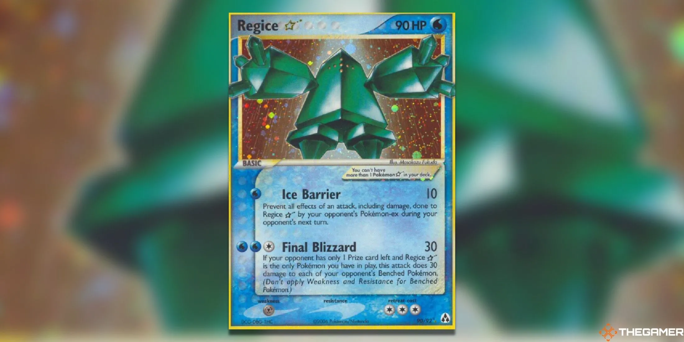 Thẻ bài Pokemon TCG Regice Star Legend Maker, một ví dụ cho thẻ bài giá trị cần được bảo quản và gửi đi grading.