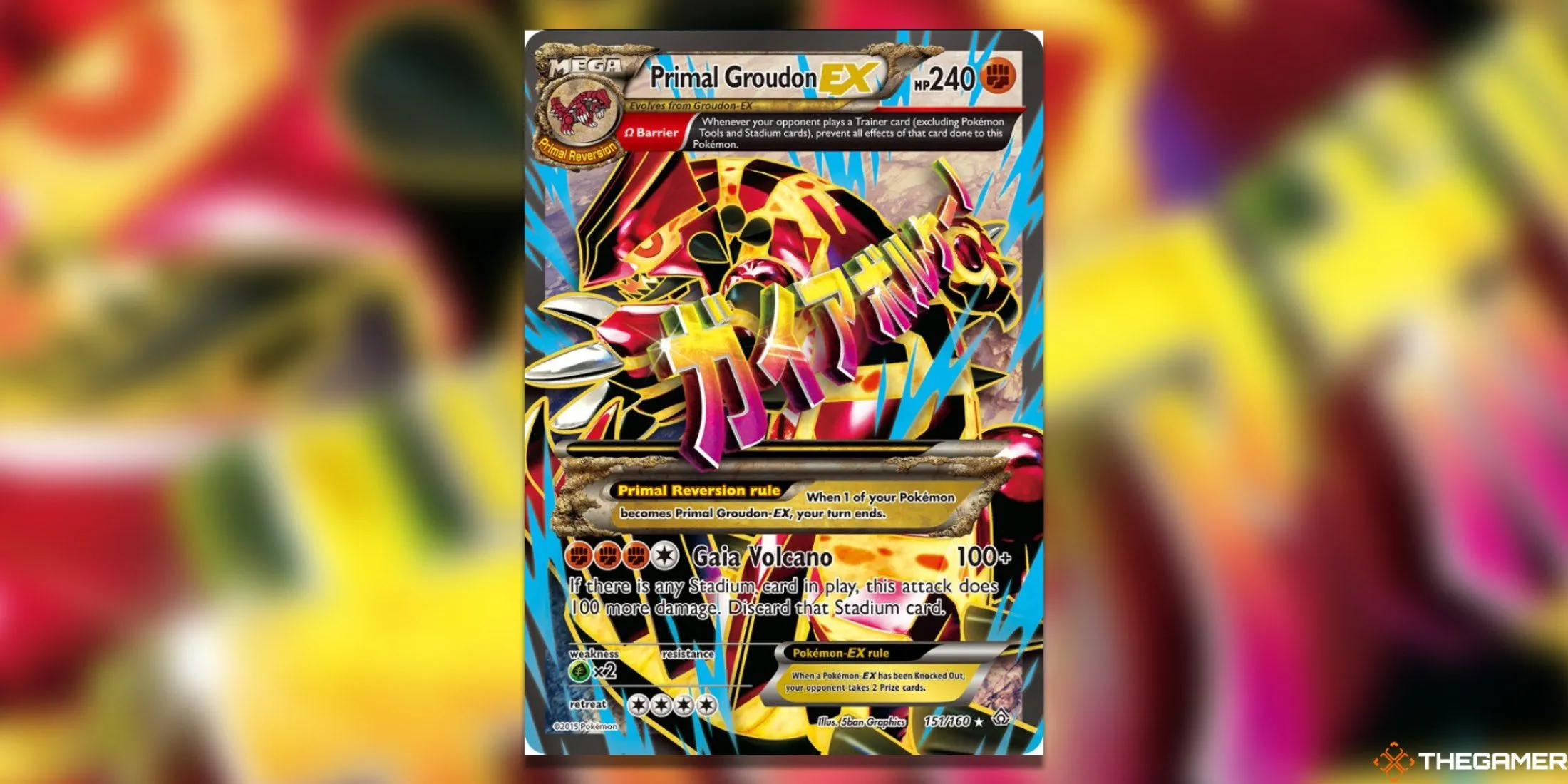 Thẻ bài Primal Groudon EX Full Art có giá trị cao từ set Primal Clash Pokemon TCG