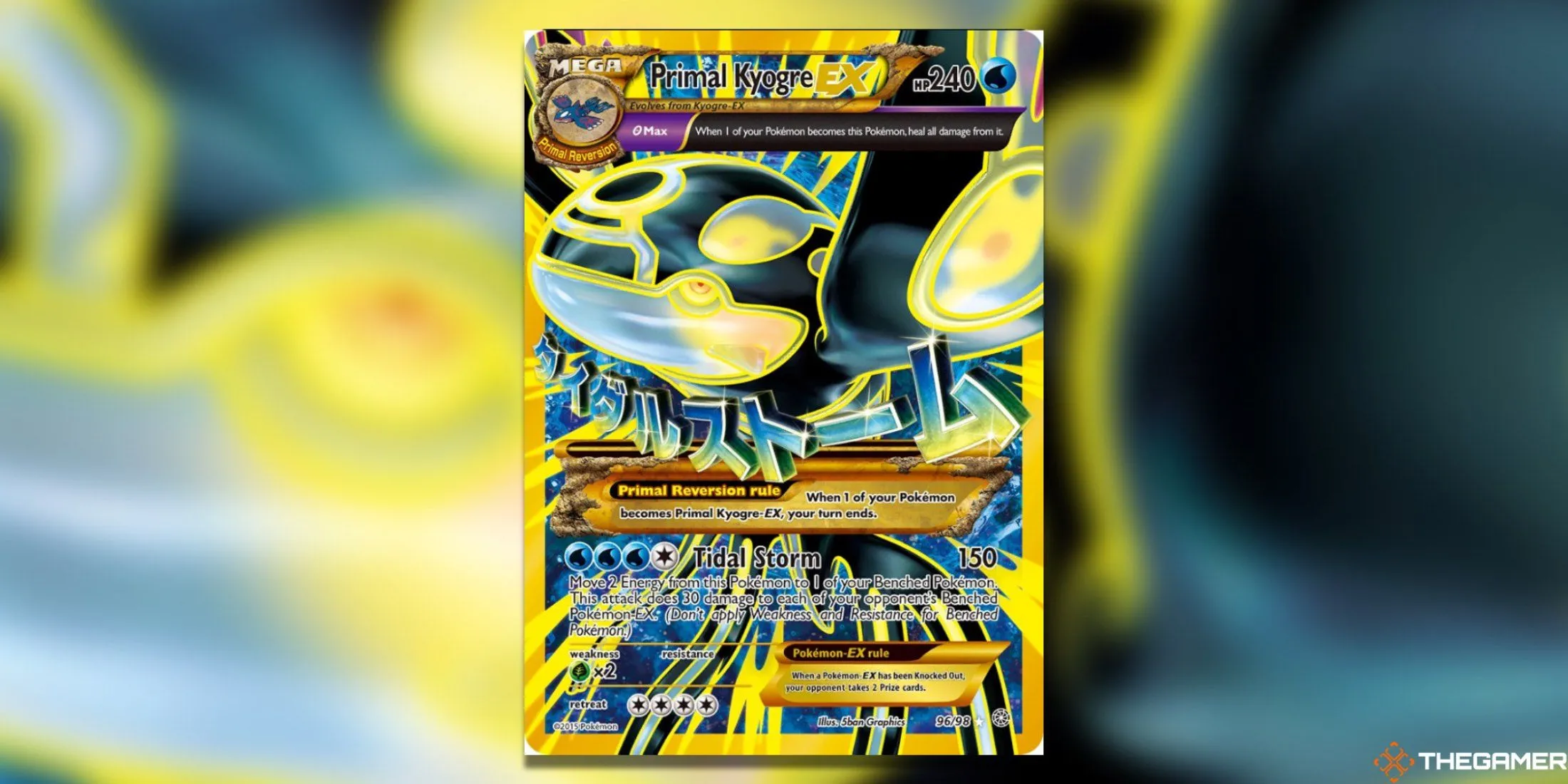 Thẻ bài Primal Kyogre EX Shiny Full Art với thiết kế đẹp mắt từ Ancient Origins Pokemon TCG