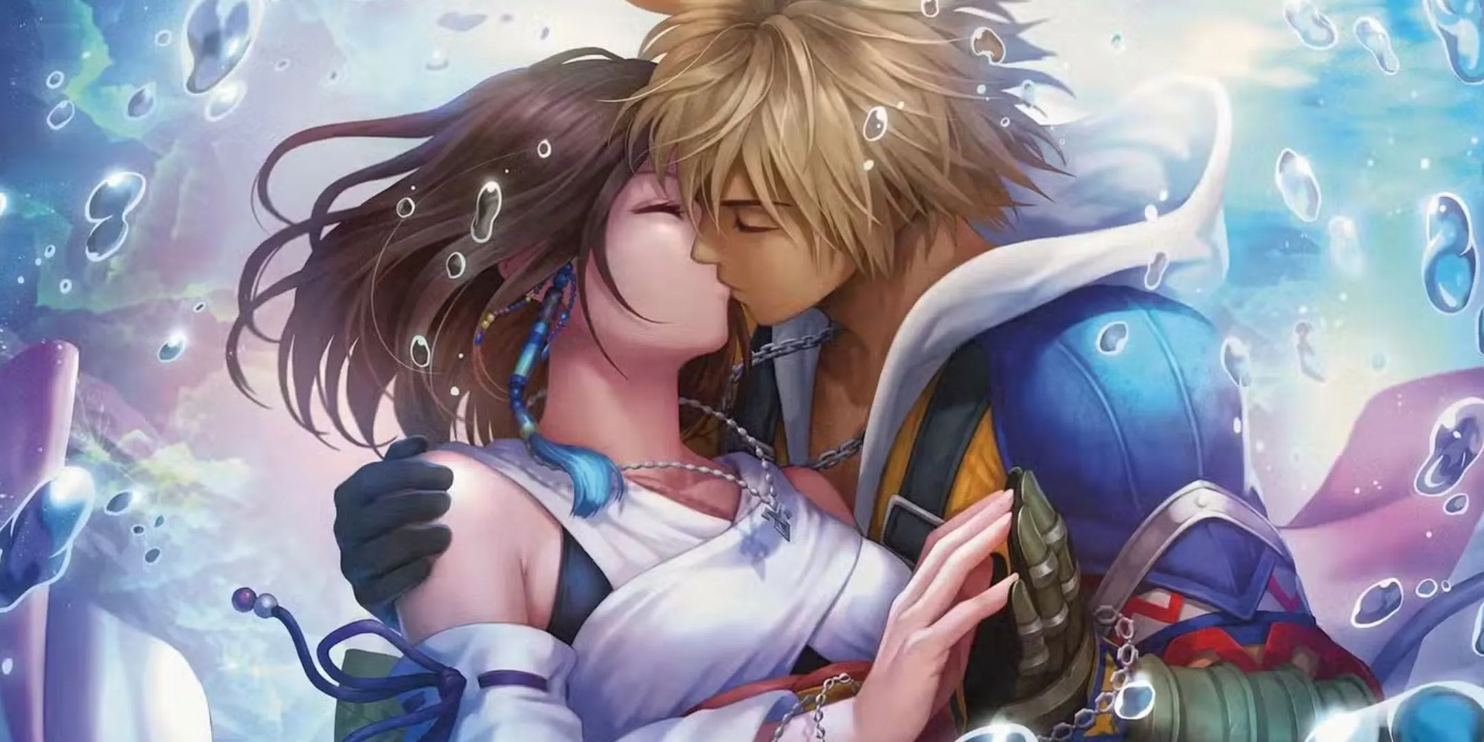 Tidus và Yuna trong tạo hình thẻ bài Magic The Gathering Universes Beyond Final Fantasy