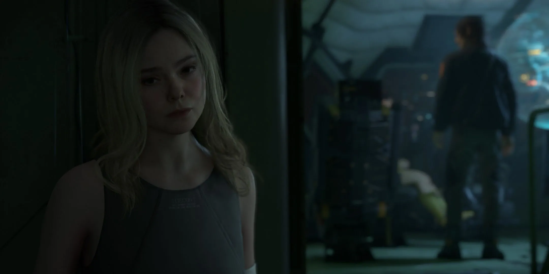 Tomorrow đứng bên ngoài buồng lái DHV Magellan, một phương tiện quan trọng trong Death Stranding 2.