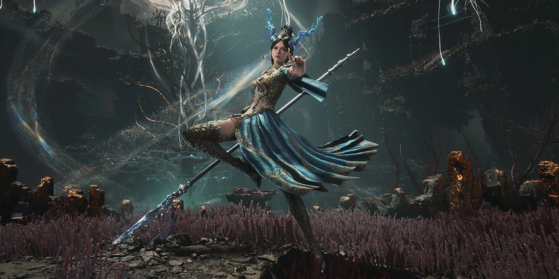 Wuchang: Fallen Feathers: Wuchang đối mặt với một trong những con trùm đầy thử thách, thể hiện rõ phong cách chiến đấu Soulslike