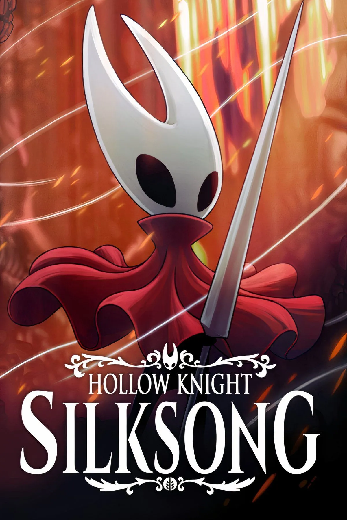 Ảnh bìa chính thức của Hollow Knight: Silksong, hé lộ phong cách nghệ thuật độc đáo.