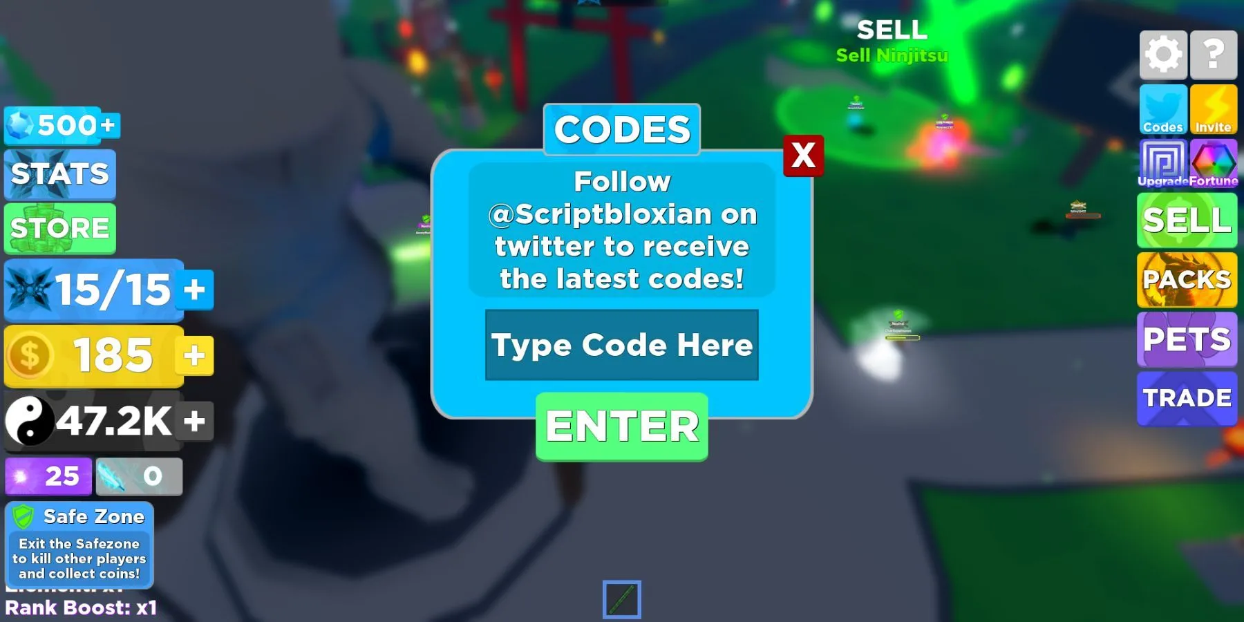 Cách nhập code Ninja Legends trên Roblox