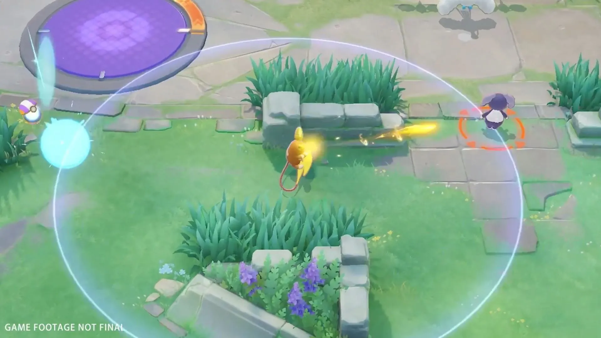 Gameplay sôi động trong Pokemon Unite, nơi các Pokémon huyền thoại cùng tranh tài