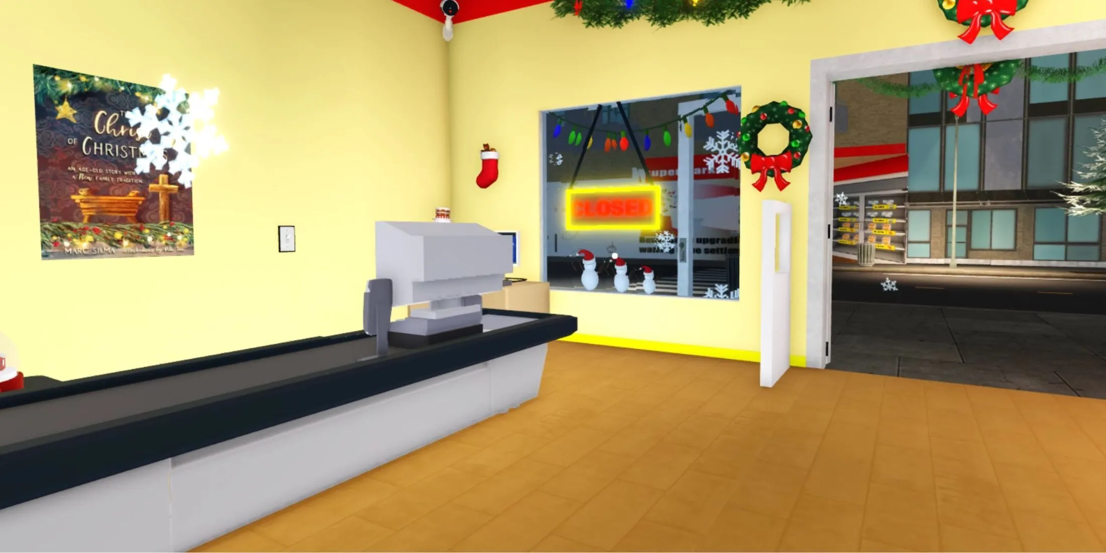 Một cửa hàng siêu thị nhộn nhịp trong Supermarket Simulator