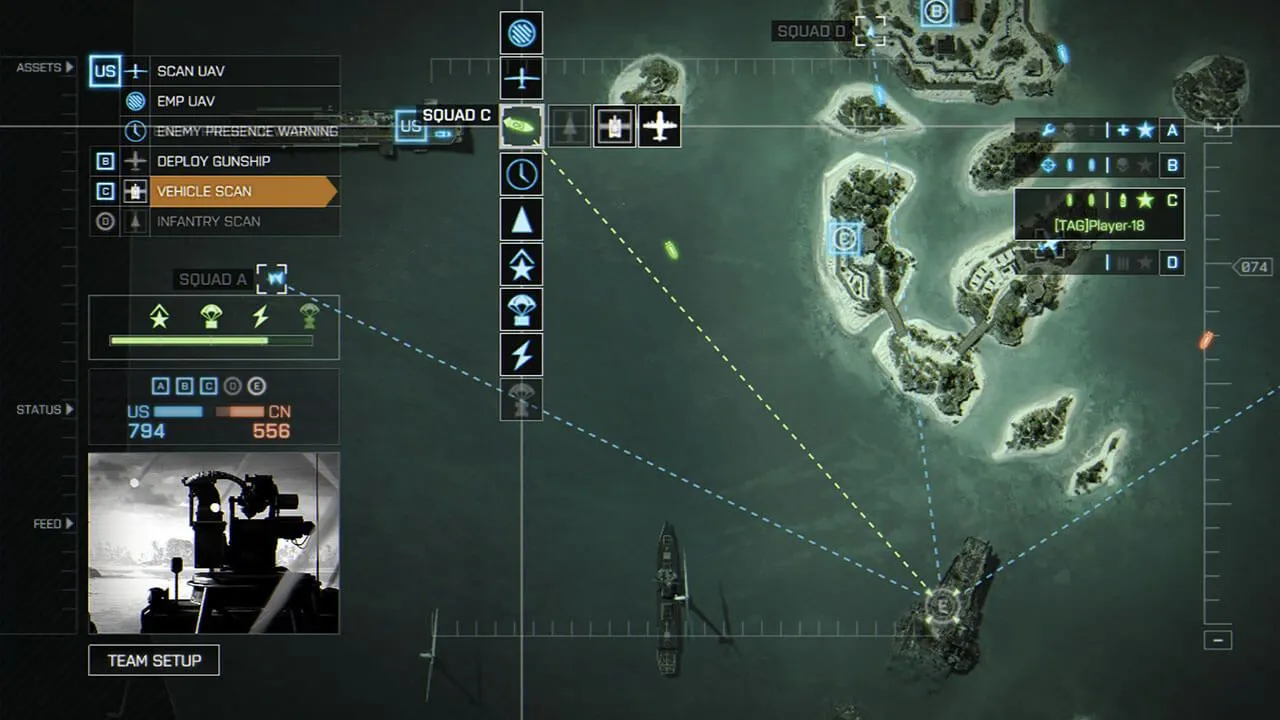 Tầm nhìn chỉ huy chiến trường trên bản đồ Paracel Storm trong Battlefield 4