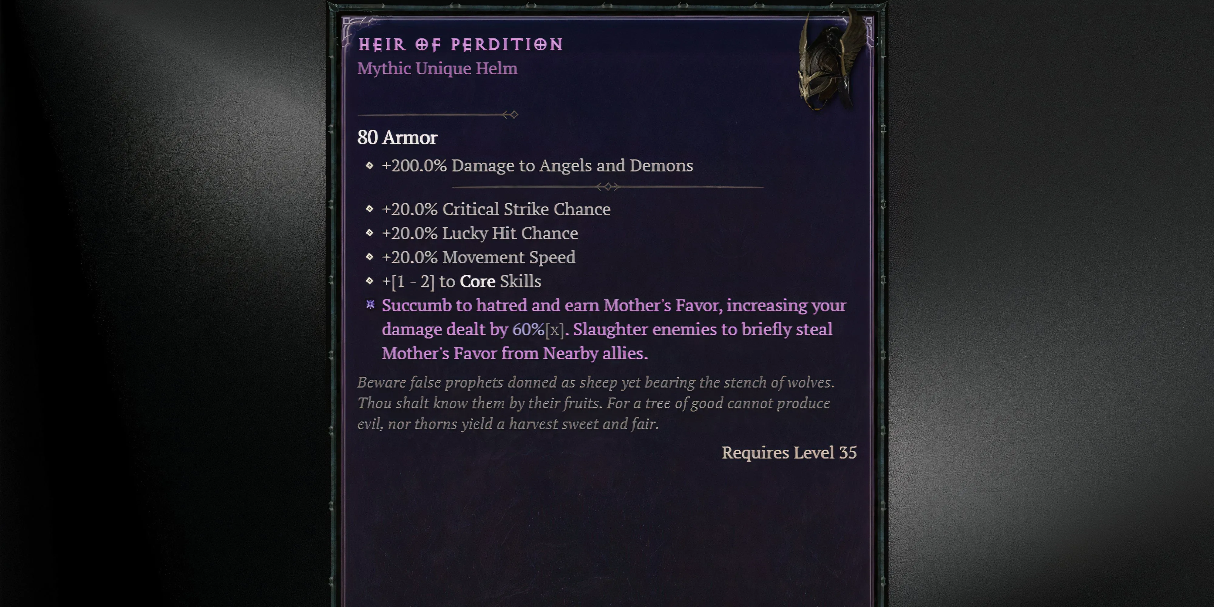 Trang bị Mythic Heir of Perdition trong Diablo 4, món đồ quan trọng cho Werenado Druid Season 10