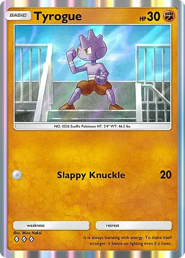 Tyrogue Baby Pokemon sẵn có trong các gói Ho-Oh Packs của Pokemon TCG Pocket