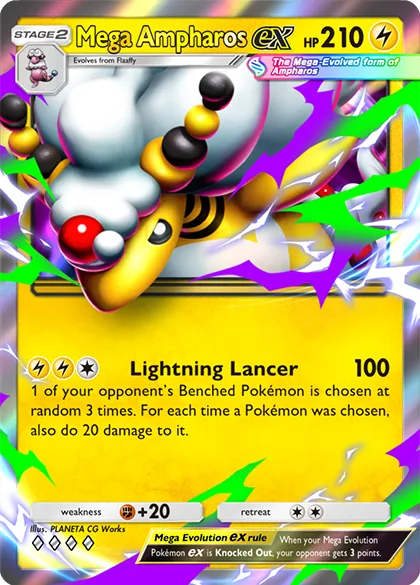 Ampharos Mega ex có hiệu ứng hỗ trợ energy trong Mega Rising