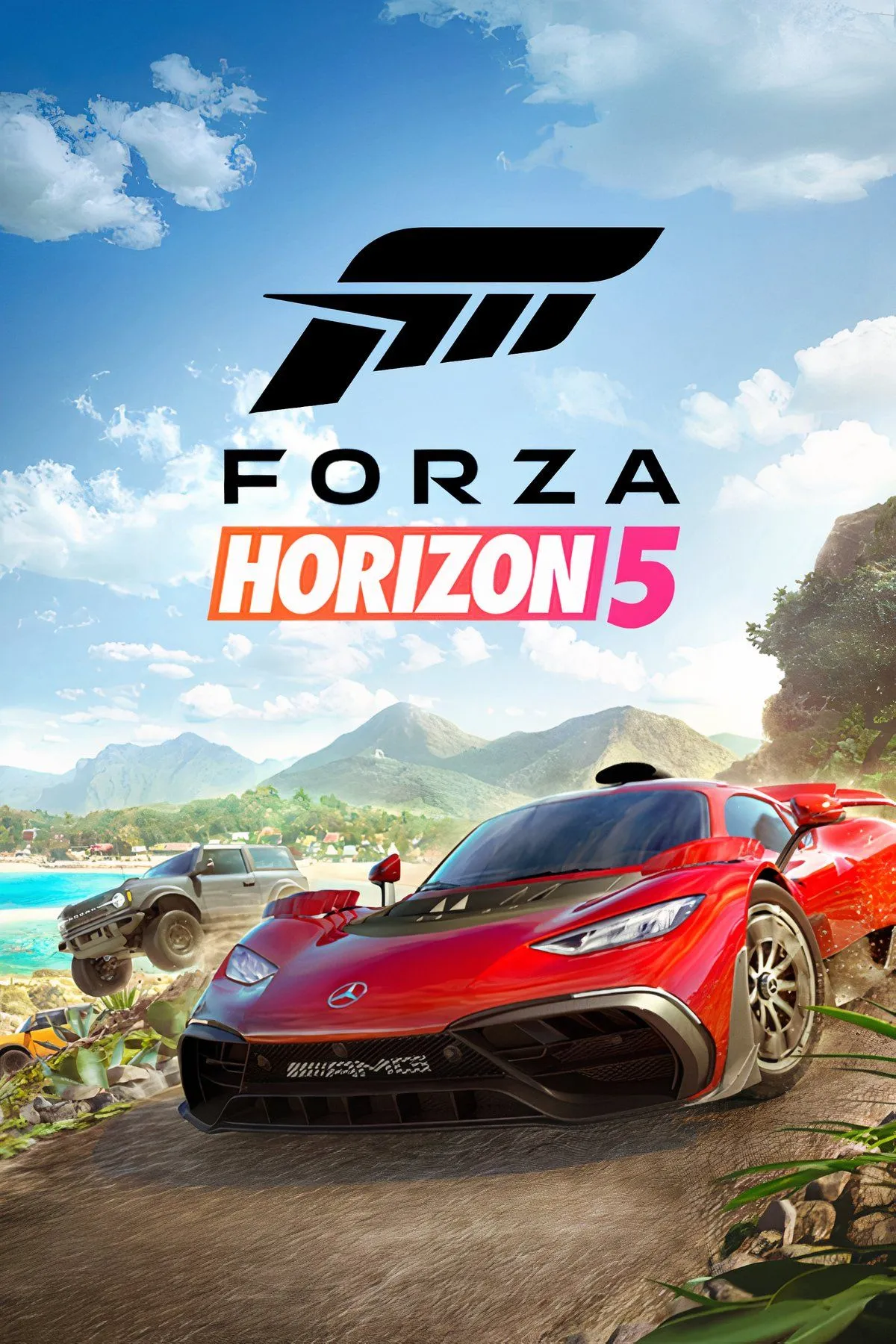 Ảnh bìa Forza Horizon 5, cảnh đua xe đầy màu sắc và môi trường mở rộng lớn