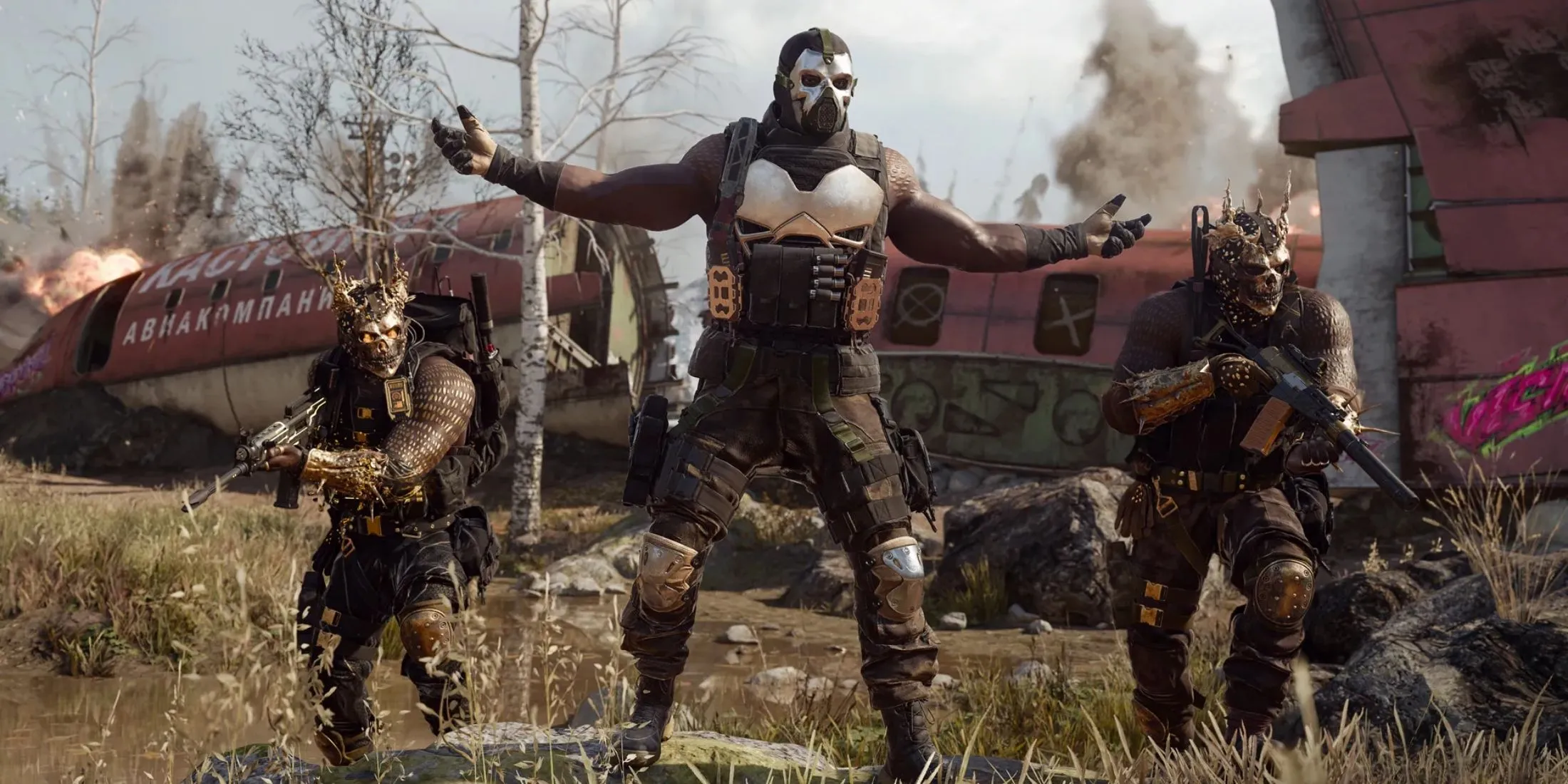 Ảnh teaser bản đồ Resurgence của Call of Duty: Warzone với tông màu tối và cảnh chiến đấu