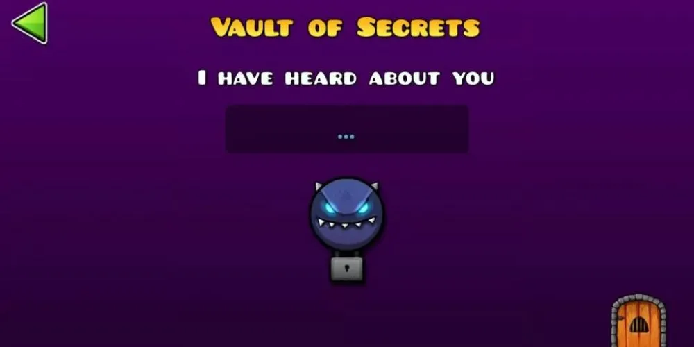 Ảnh Vault of Secrets cùng icon đặc trưng và phần thưởng trong Geometry Dash