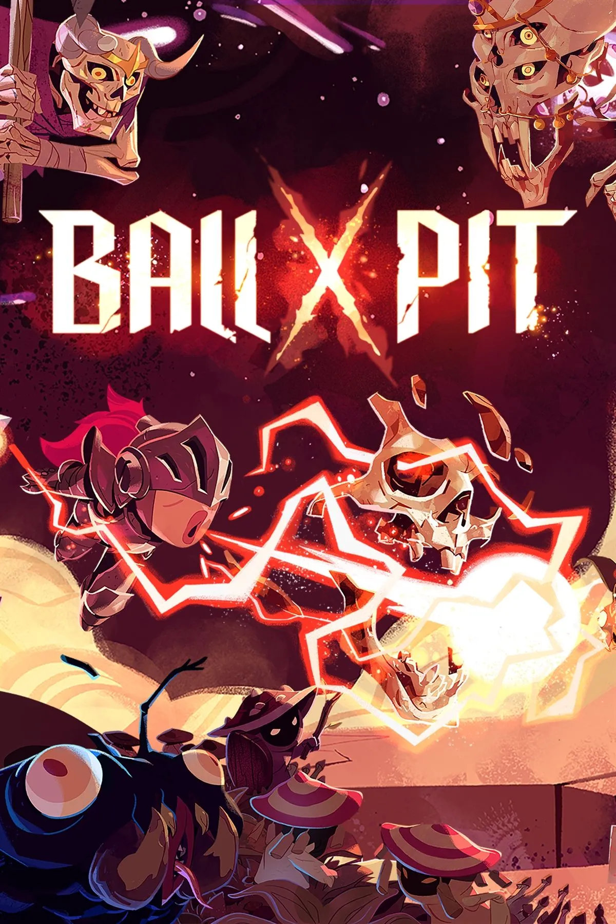 Bìa game BALL x PIT với phong cách nghệ thuật pixel và logo rõ nét