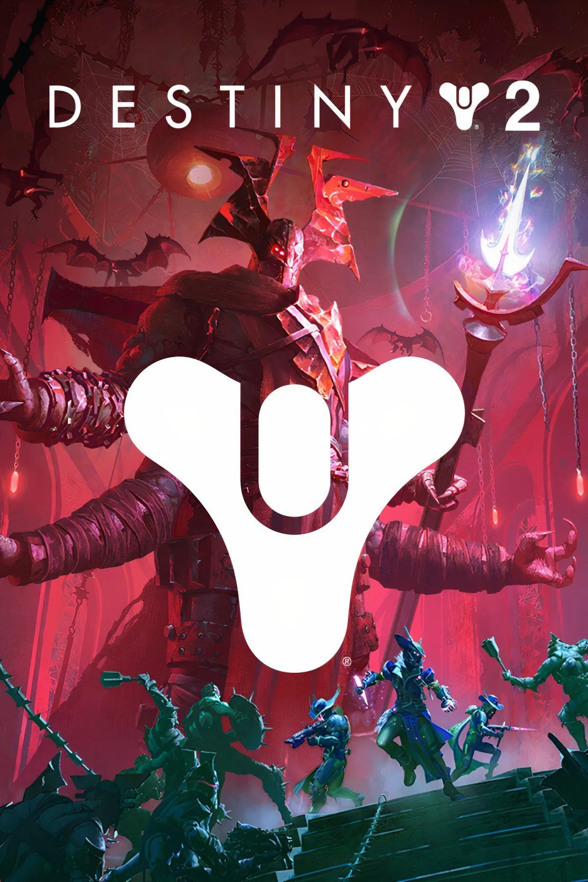 Bối cảnh không gian với người chơi trong Destiny 2, hành tinh và vũ khí