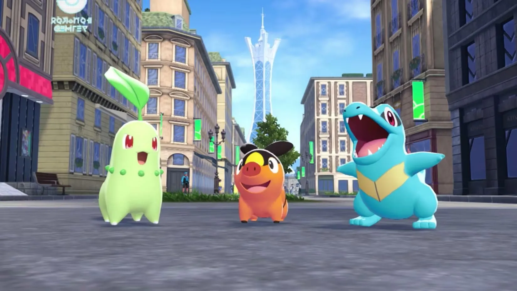 Cảnh thành phố Lumiose trong Pokemon Legends Z-A, hình ảnh nhấn mạnh môi trường đô thị và các khu chiến đấu