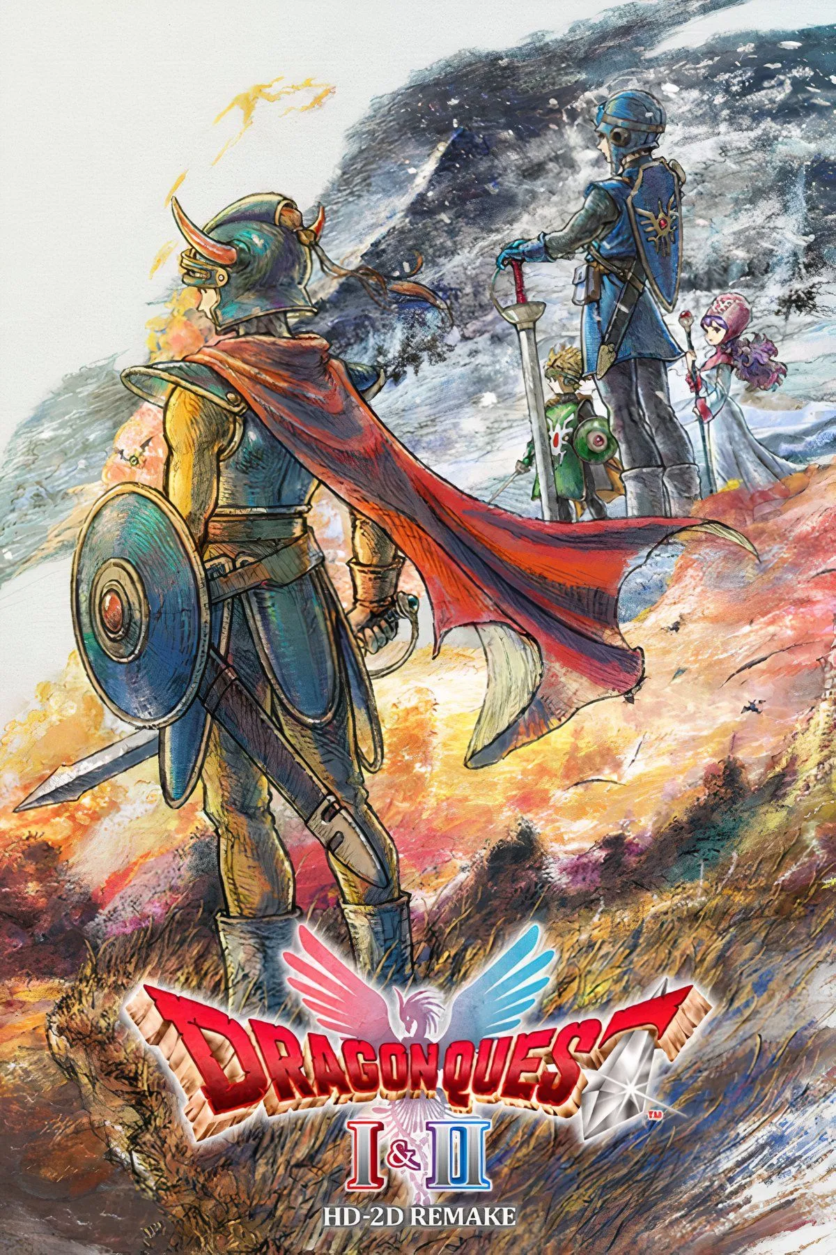 Hình ảnh trailer Dragon Quest I & II HD-2D Remake với phong cách đồ họa HD-2D, nhân vật và khung cảnh Alefgard