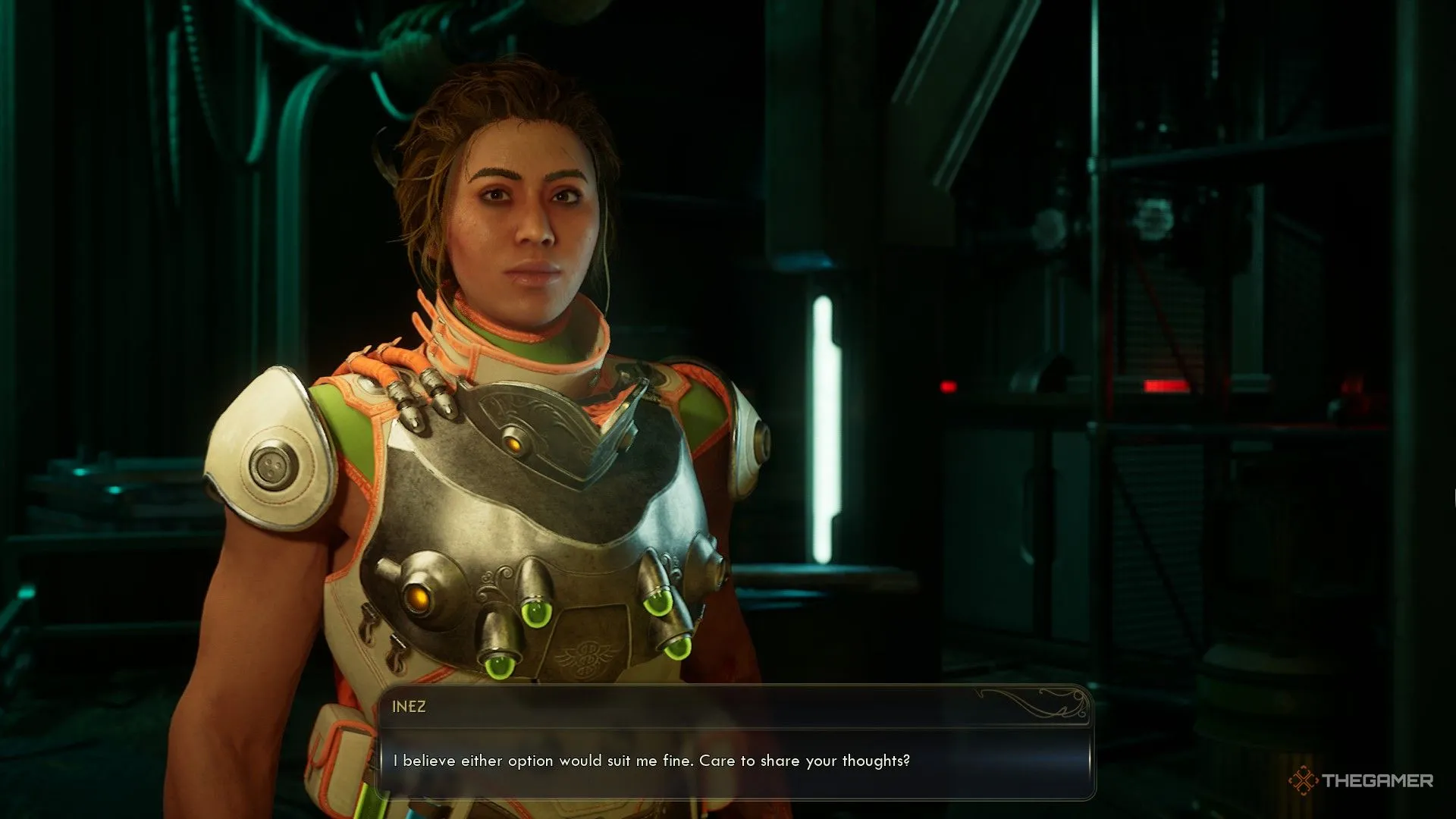 Inez hỏi bạn nên chọn graft nào để nâng cấp kỹ năng trong The Outer Worlds 2